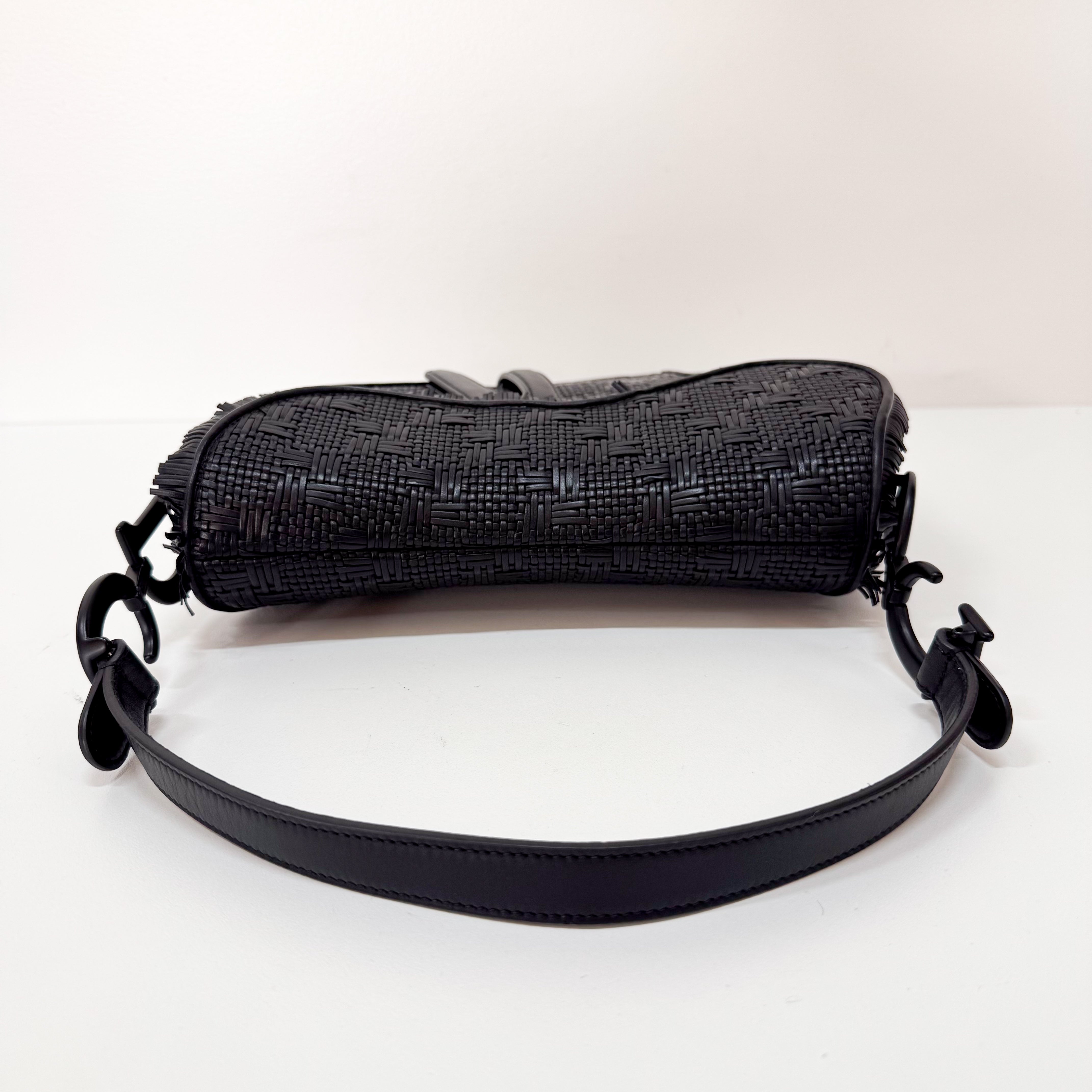Saddle Black Matte Leather Bag