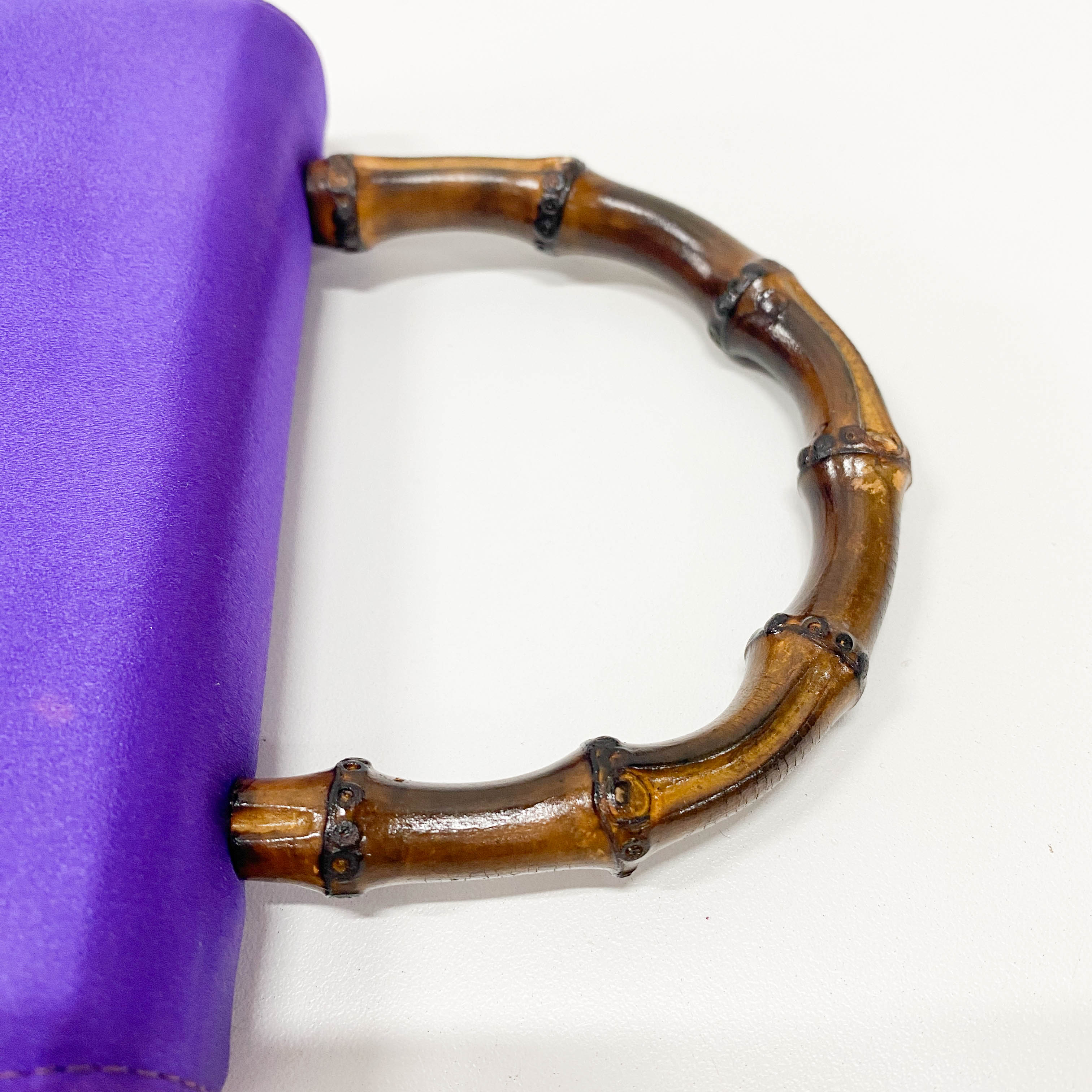 Bamboo Purple Satin Chain Shoulder Bag