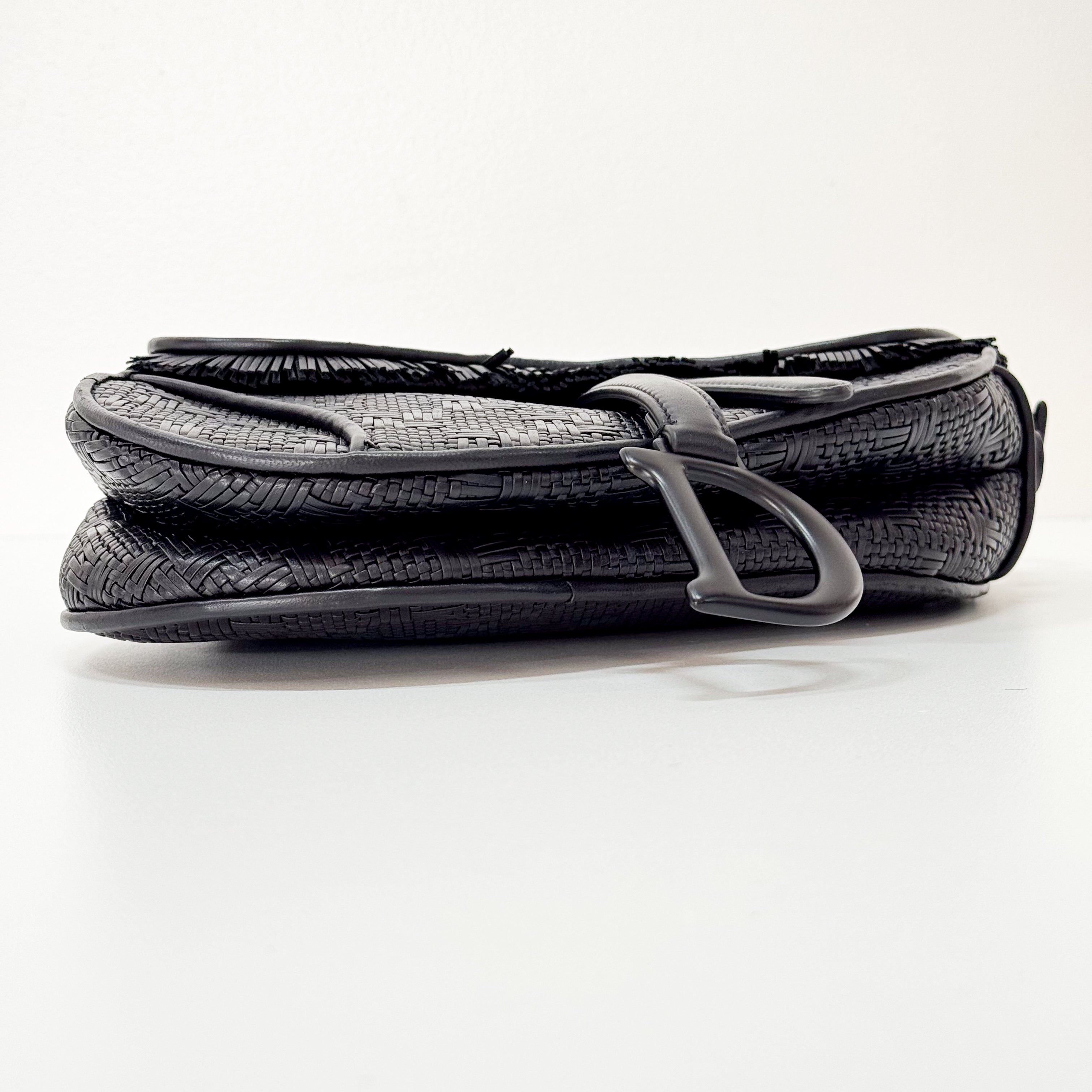 Saddle Black Matte Leather Bag