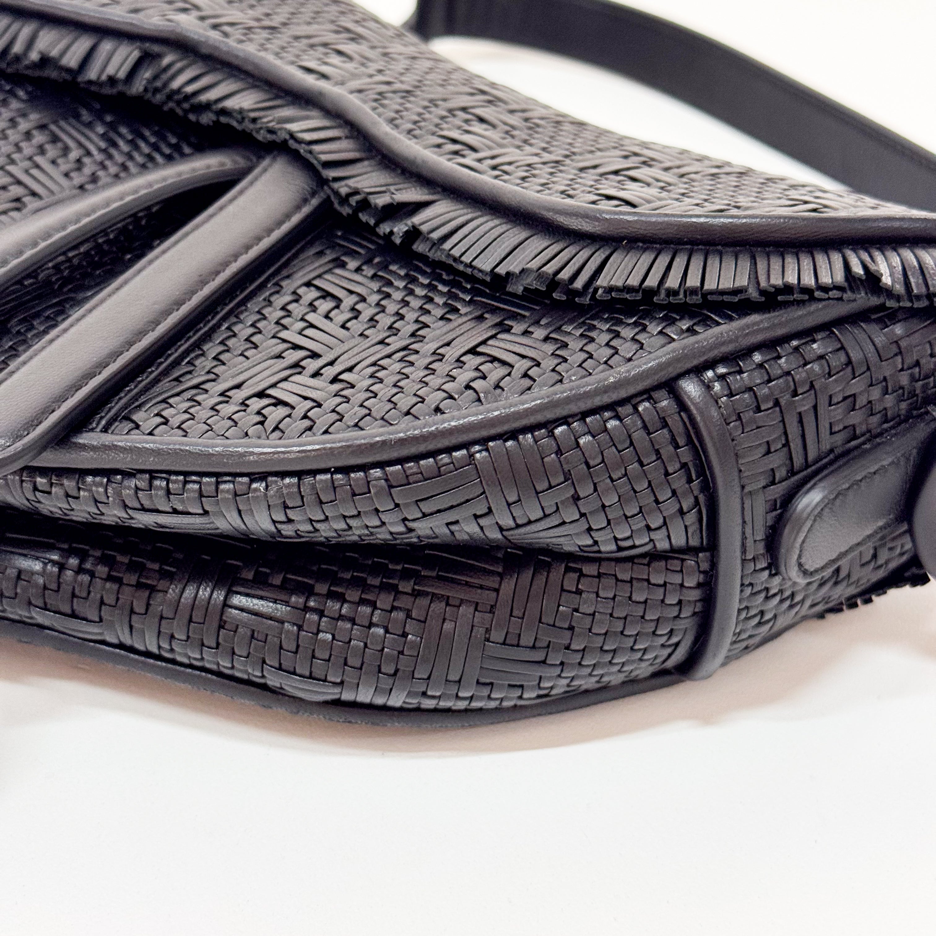 Saddle Black Matte Leather Bag