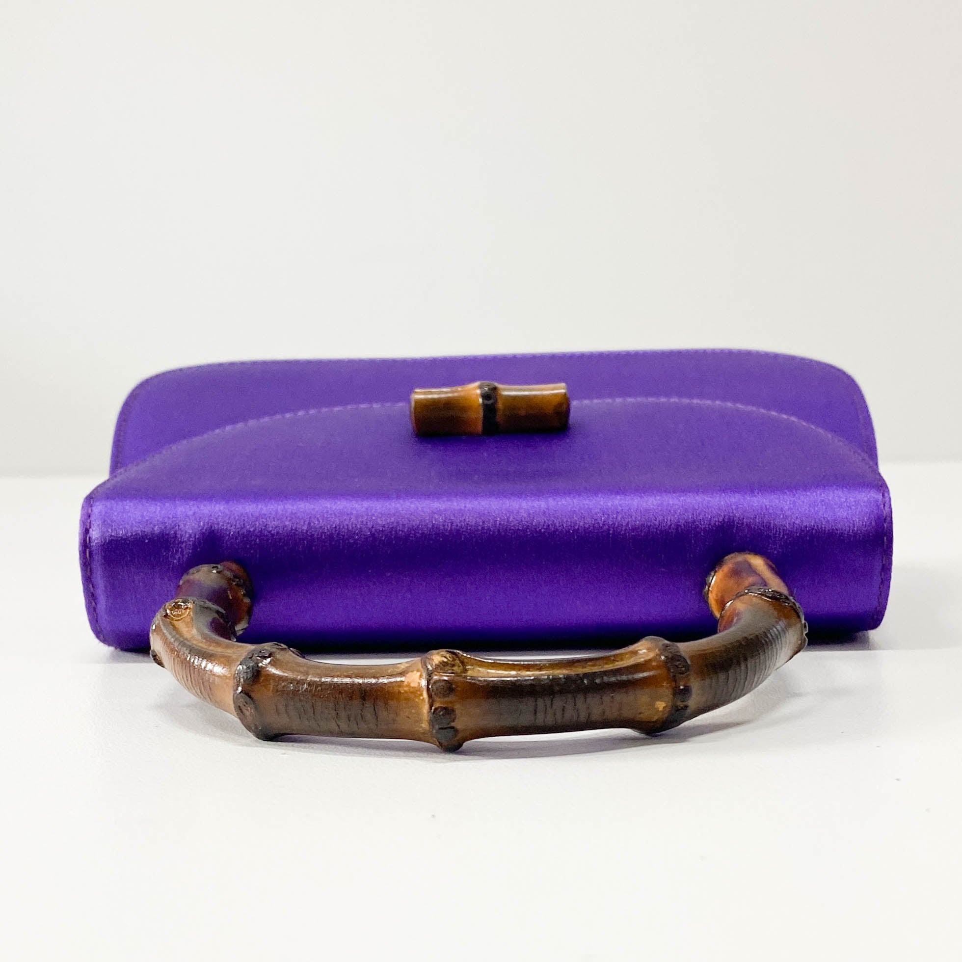 Bamboo Purple Satin Chain Shoulder Bag
