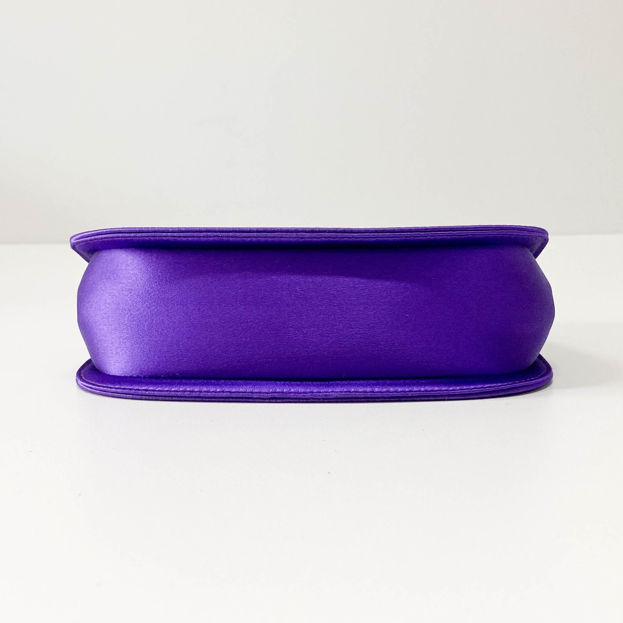 Bamboo Purple Satin Chain Shoulder Bag