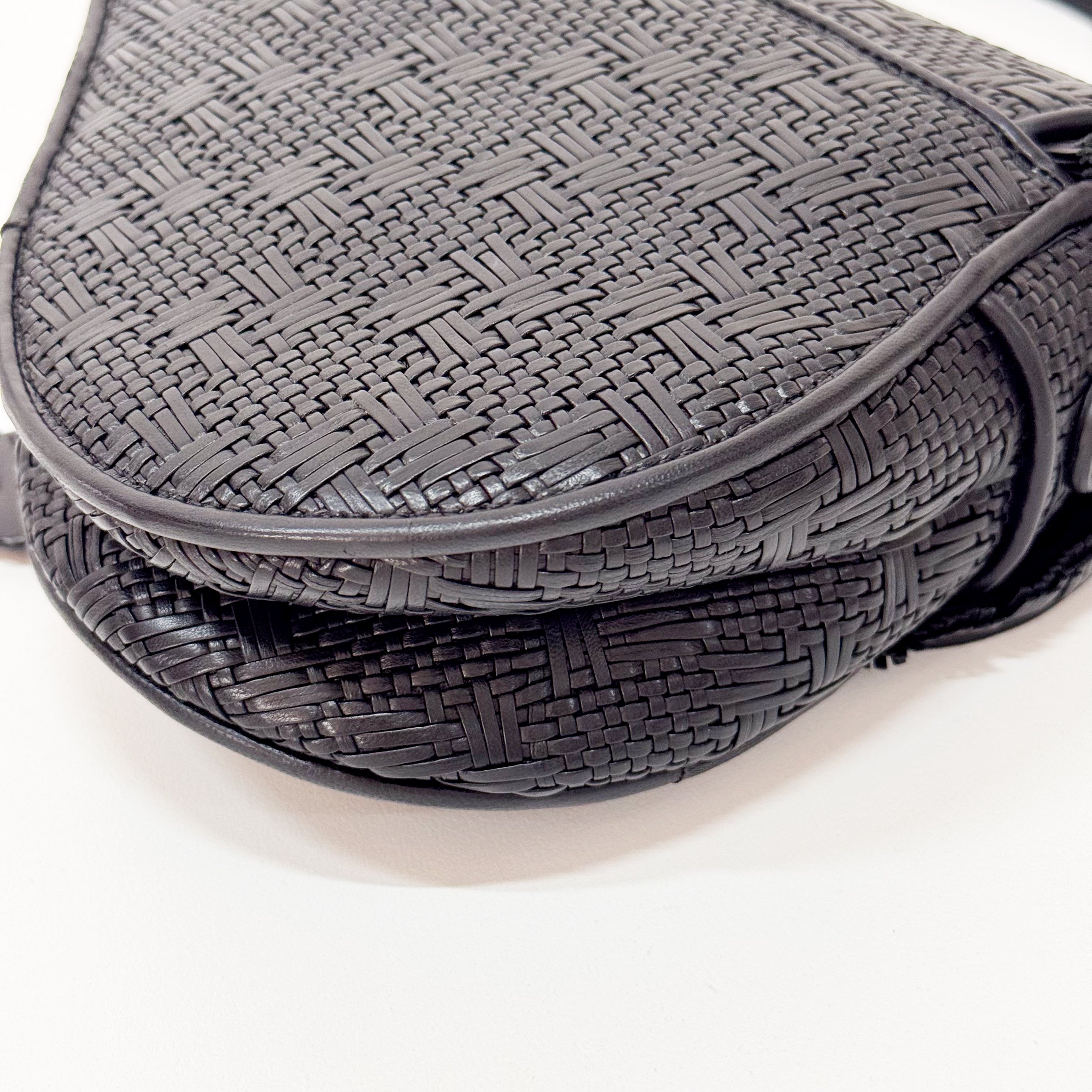 Saddle Black Matte Leather Bag