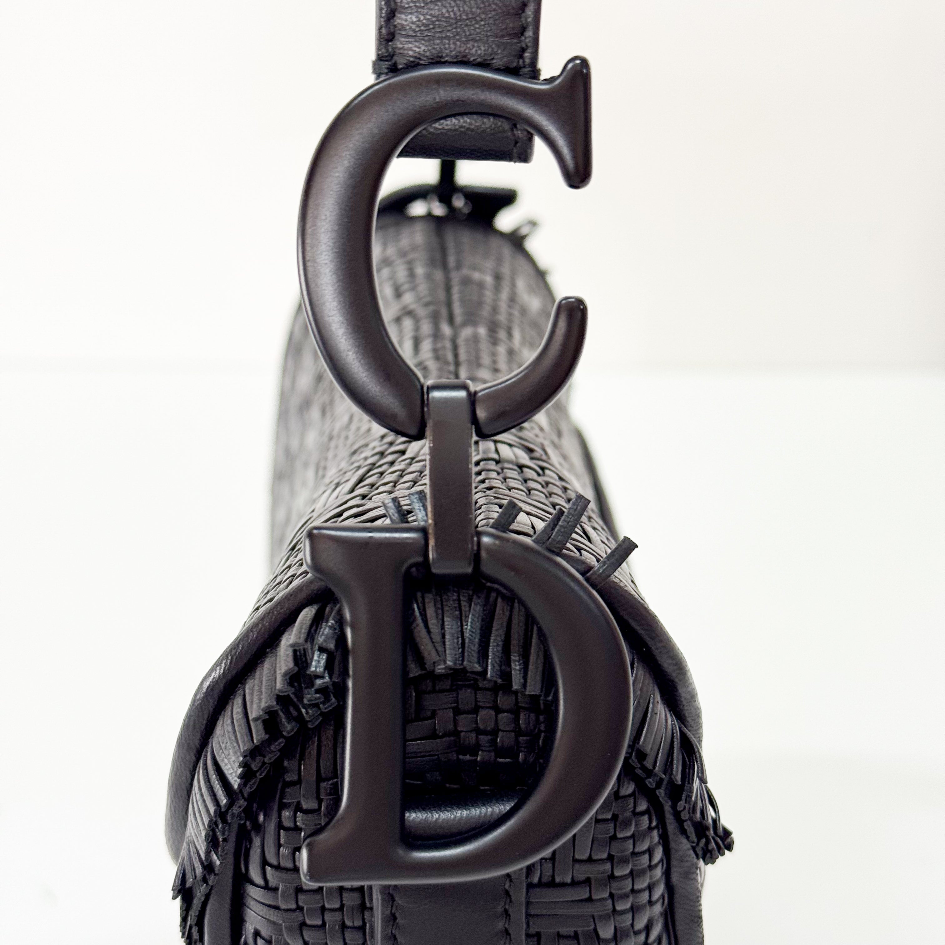 Saddle Black Matte Leather Bag