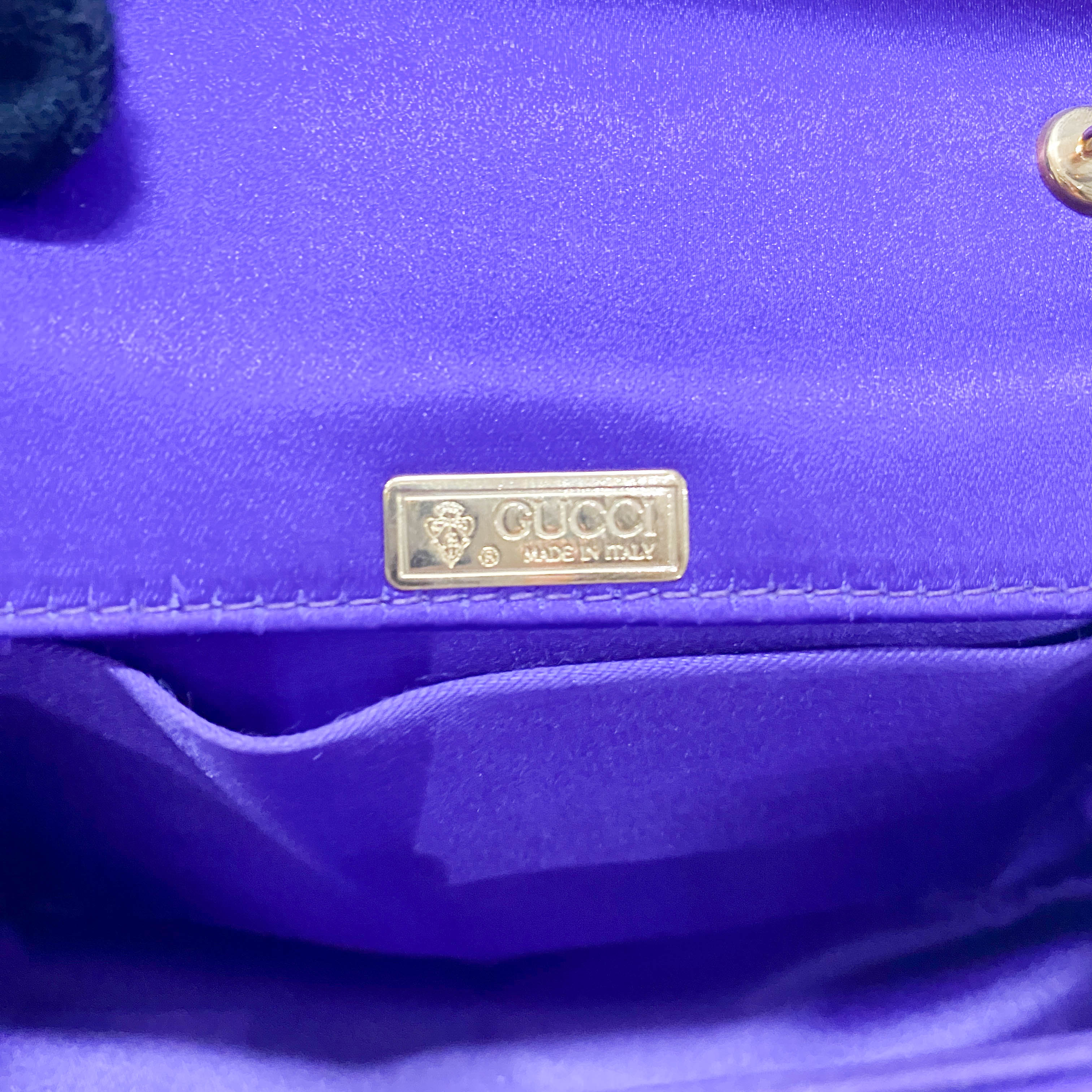 Bamboo Purple Satin Chain Shoulder Bag