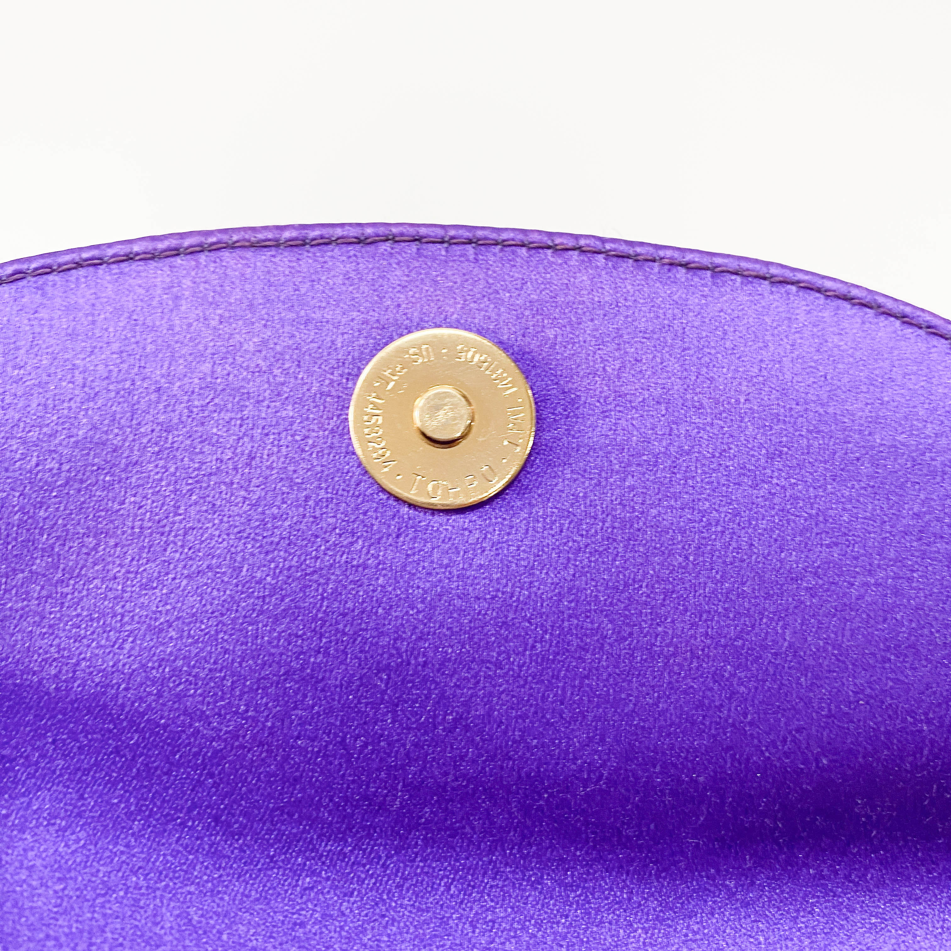 Bamboo Purple Satin Chain Shoulder Bag