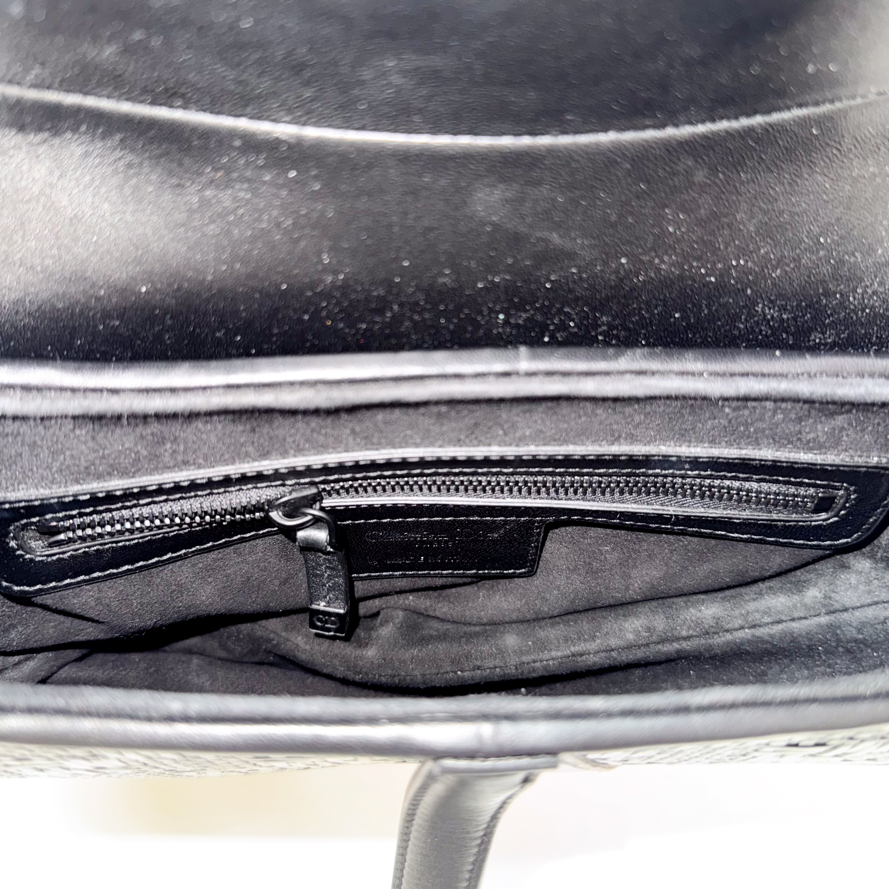 Saddle Black Matte Leather Bag