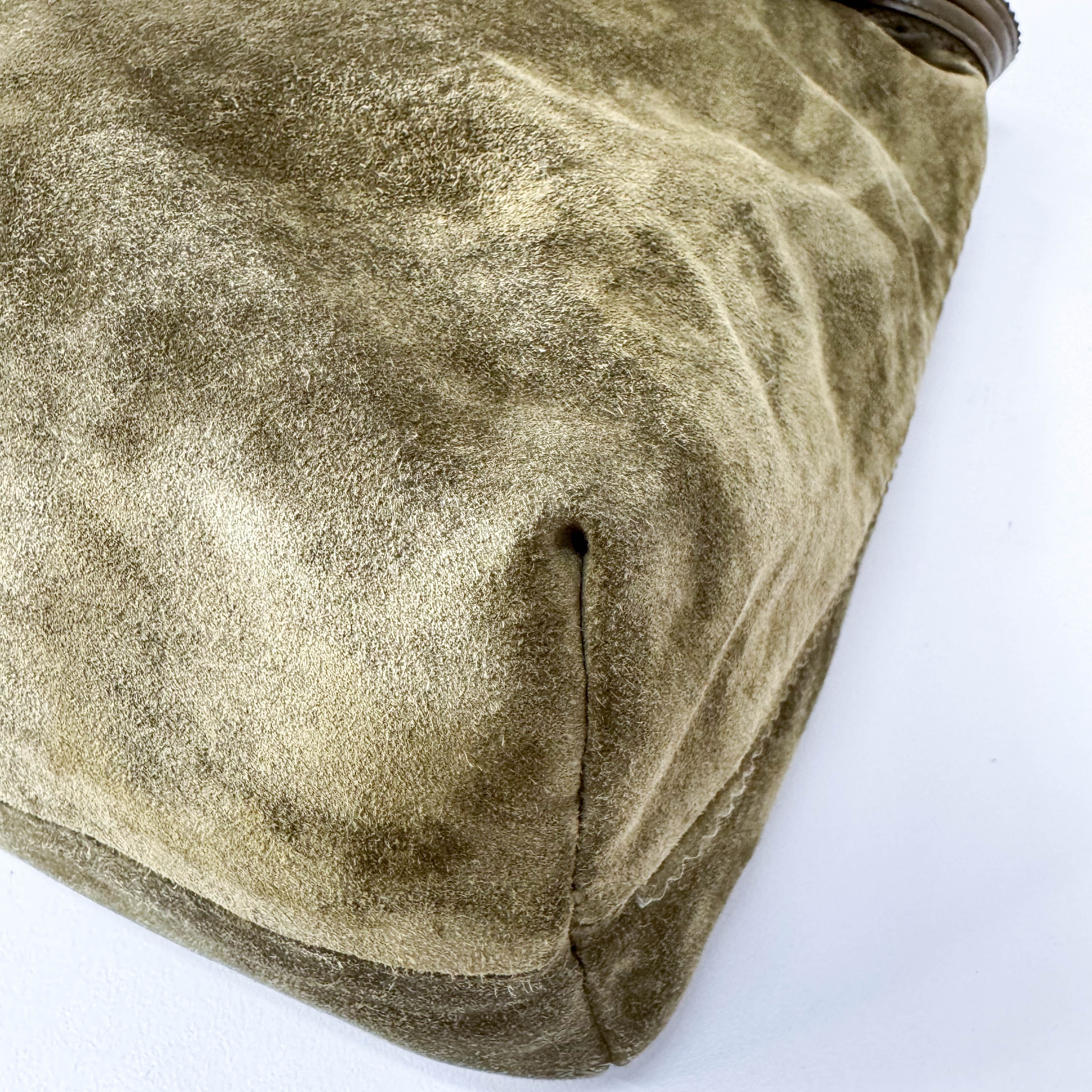 Green Suede Hobo Shoulder Bag