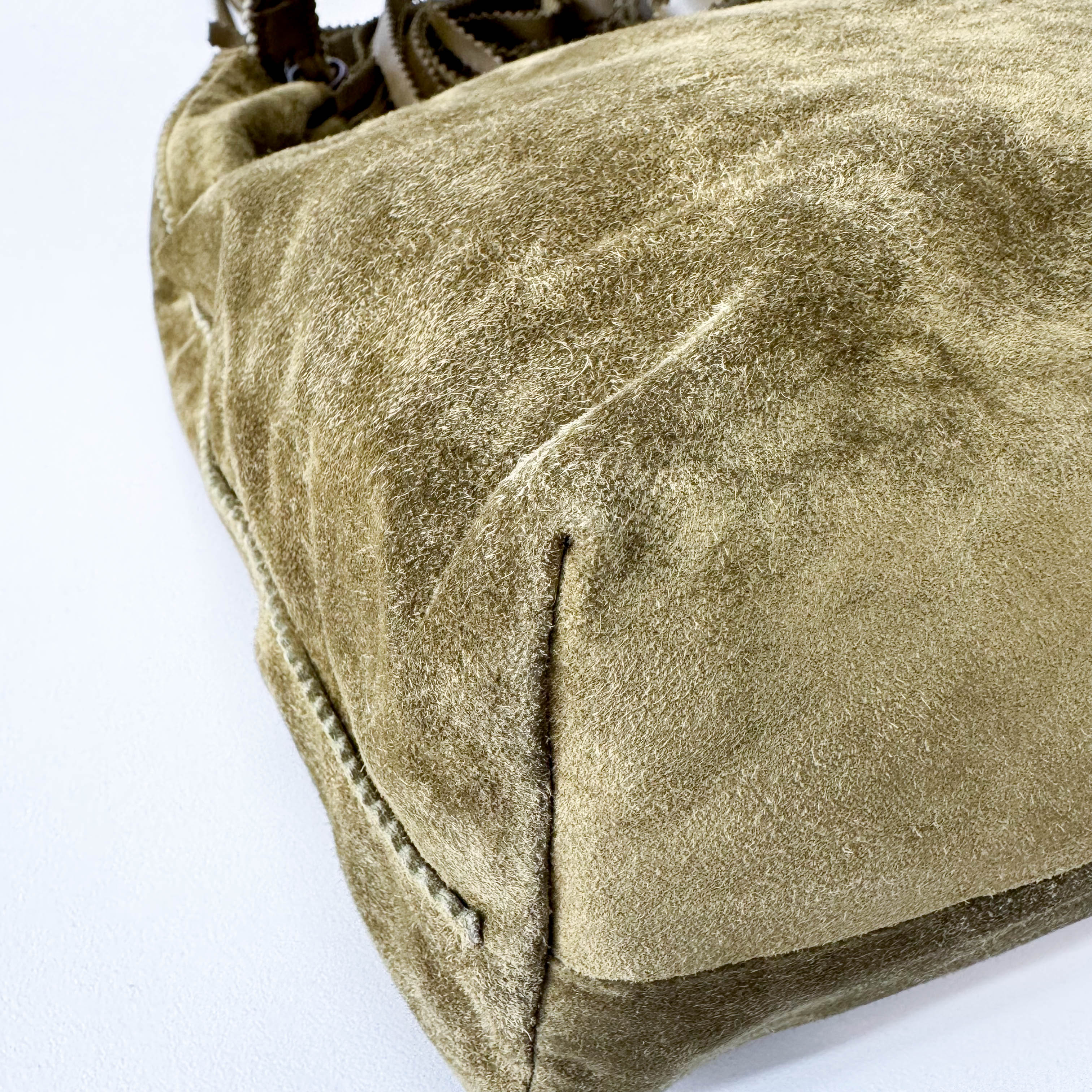 Green Suede Hobo Shoulder Bag