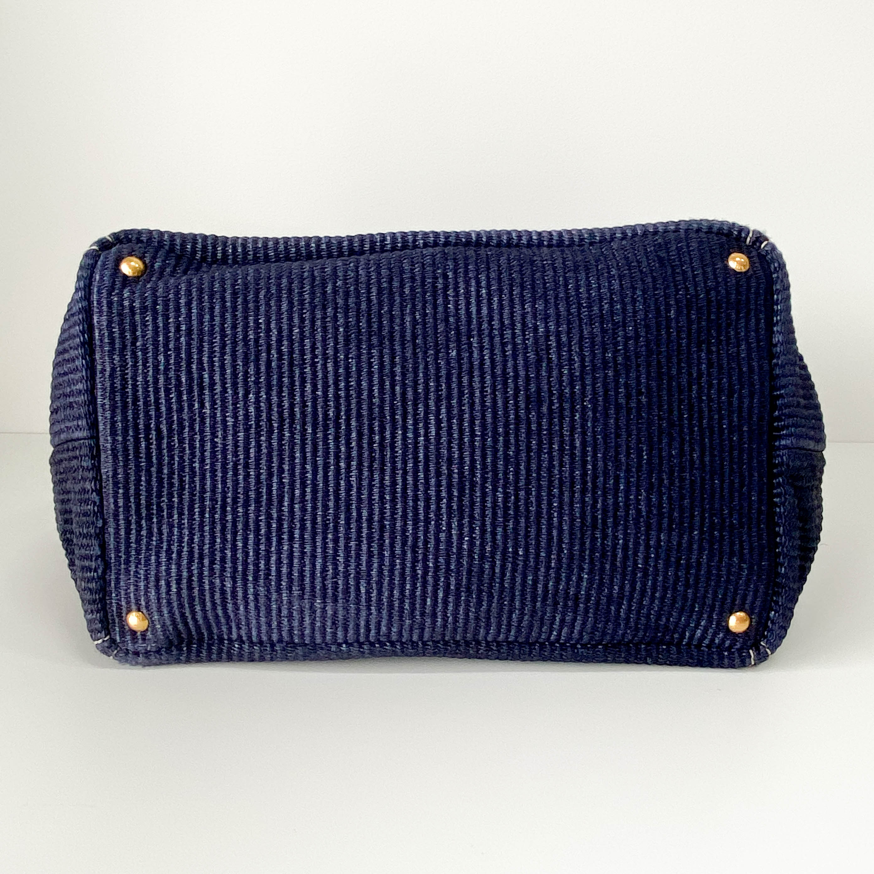 Canapa Navy Straw Tote Handle Bag