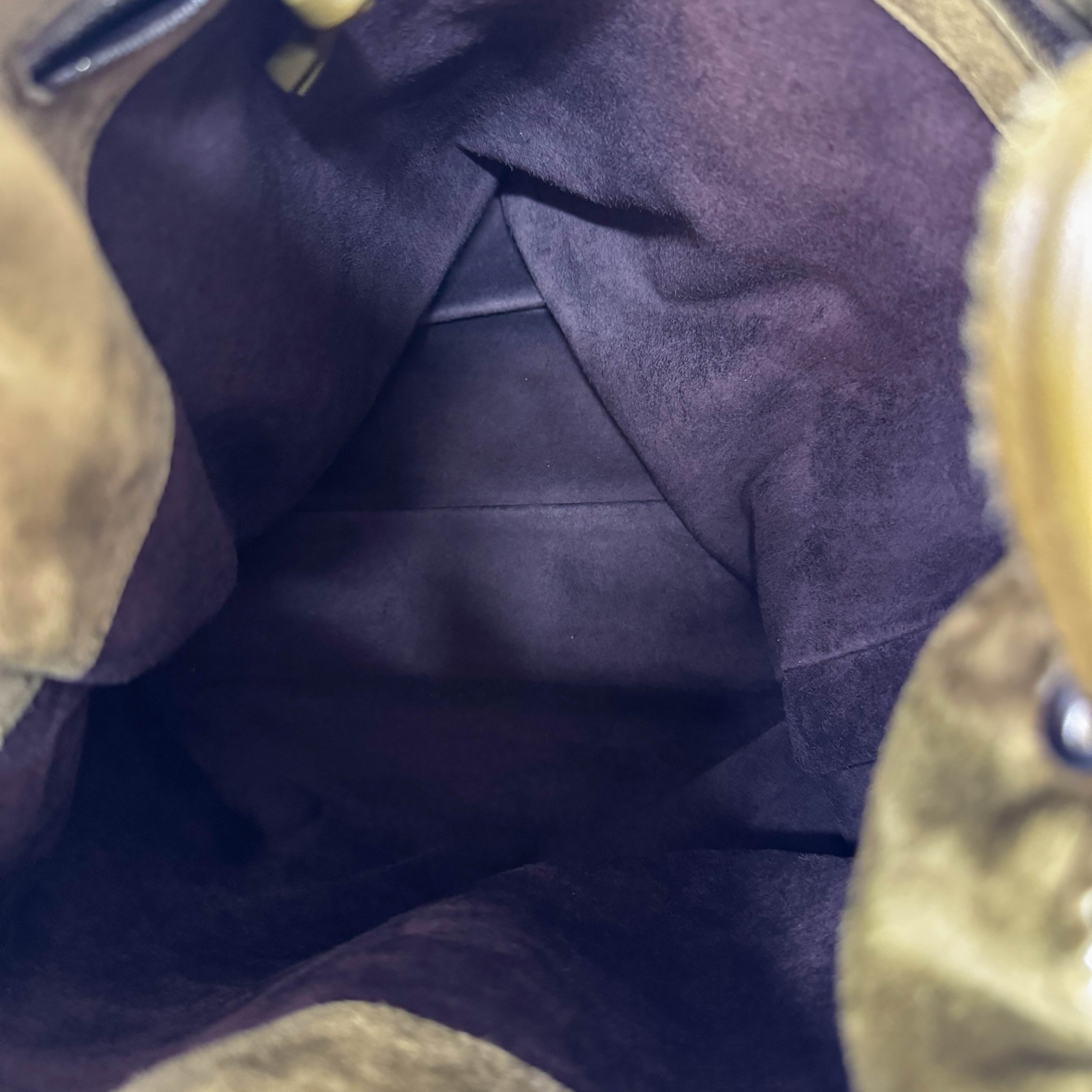 Green Suede Hobo Shoulder Bag