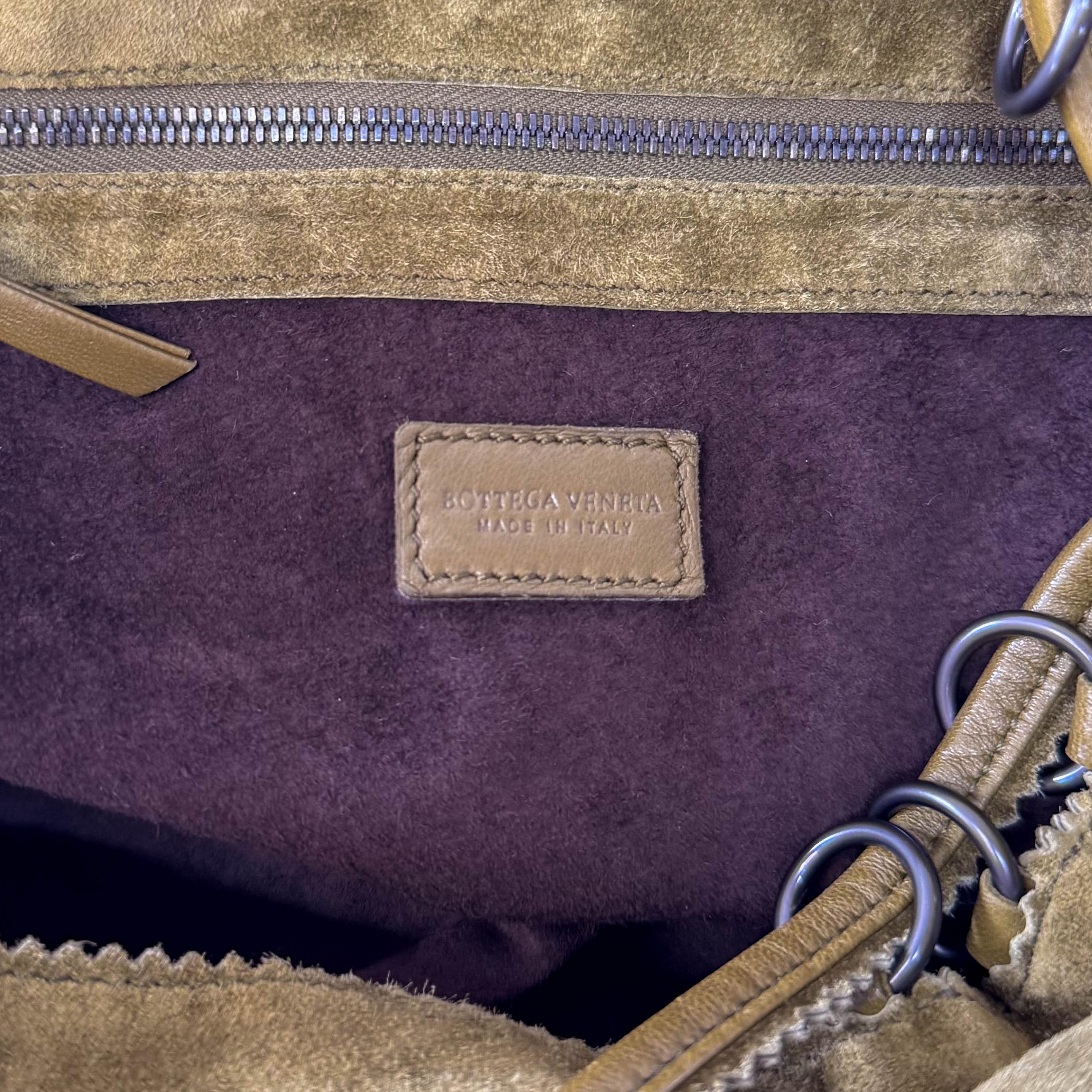 Green Suede Hobo Shoulder Bag