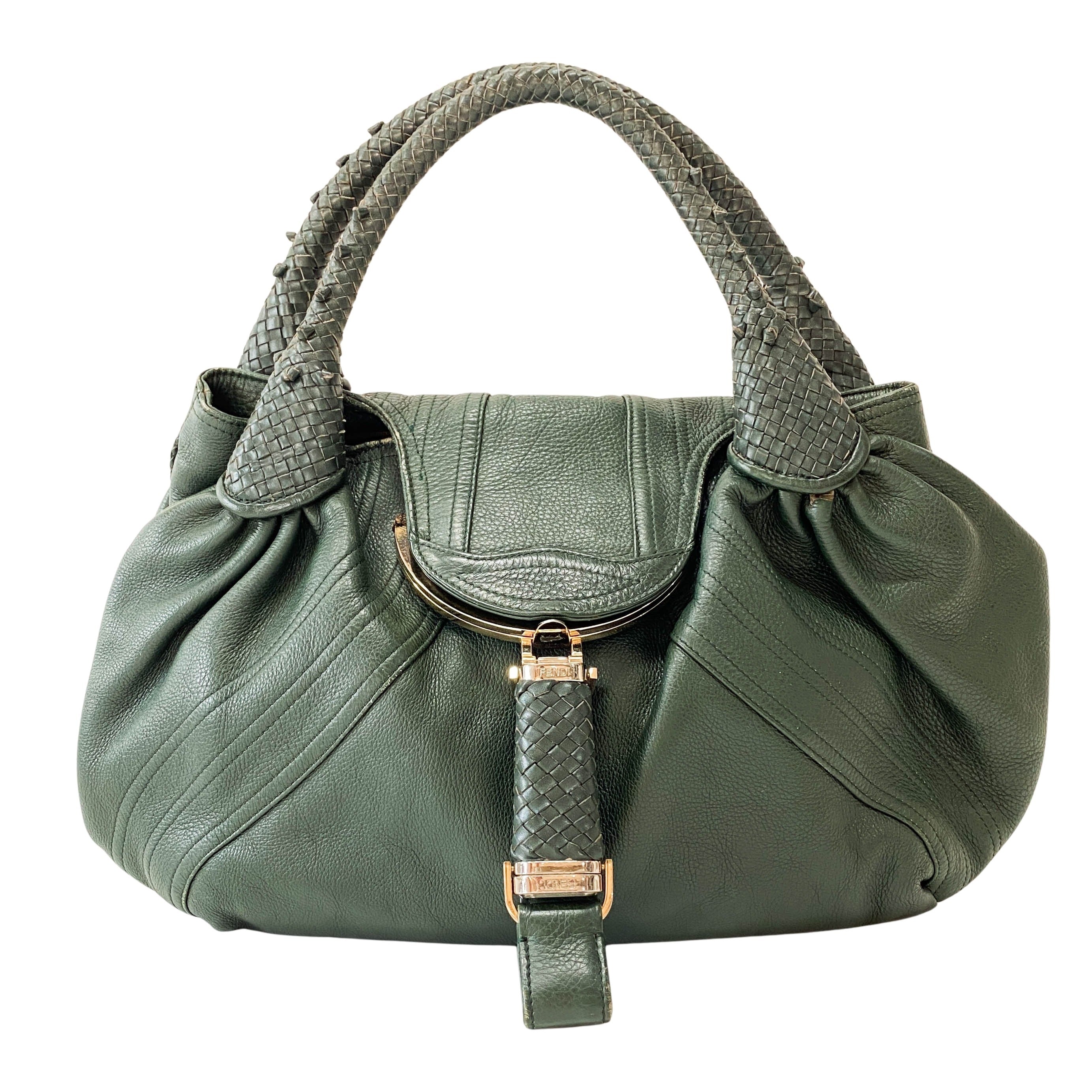 Spy Green Leather Shoulder Bag