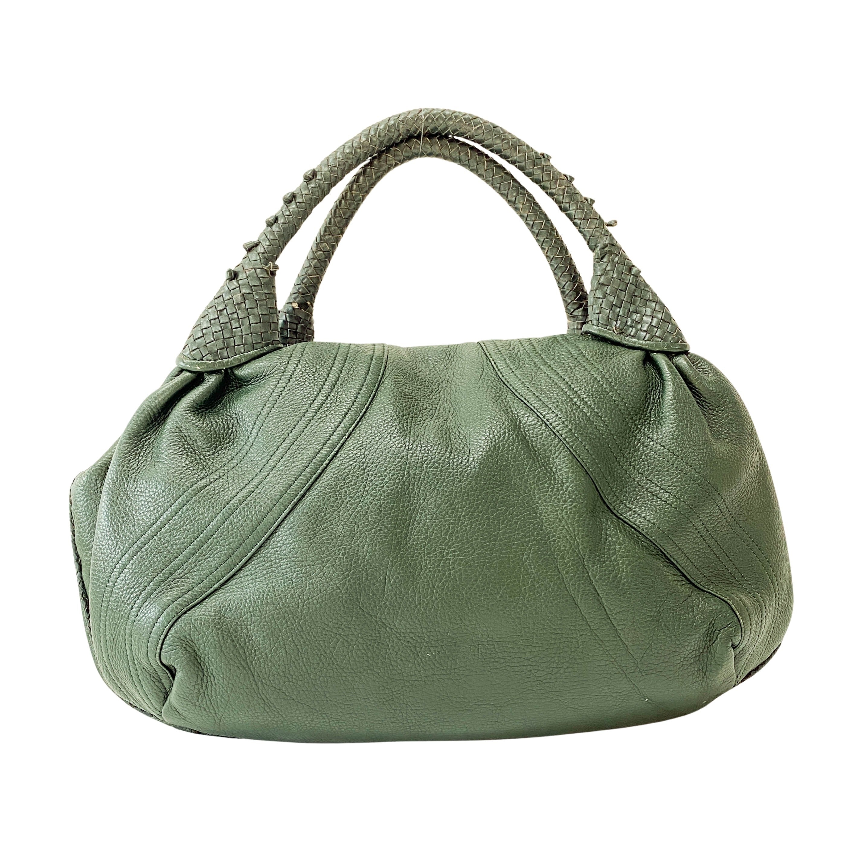 Spy Green Leather Shoulder Bag