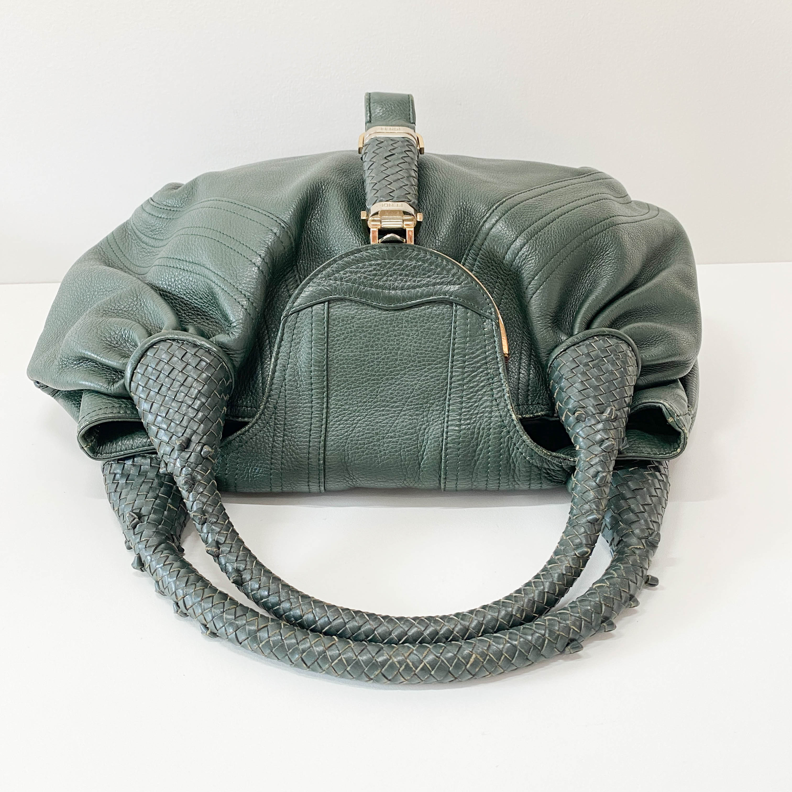 Spy Green Leather Shoulder Bag