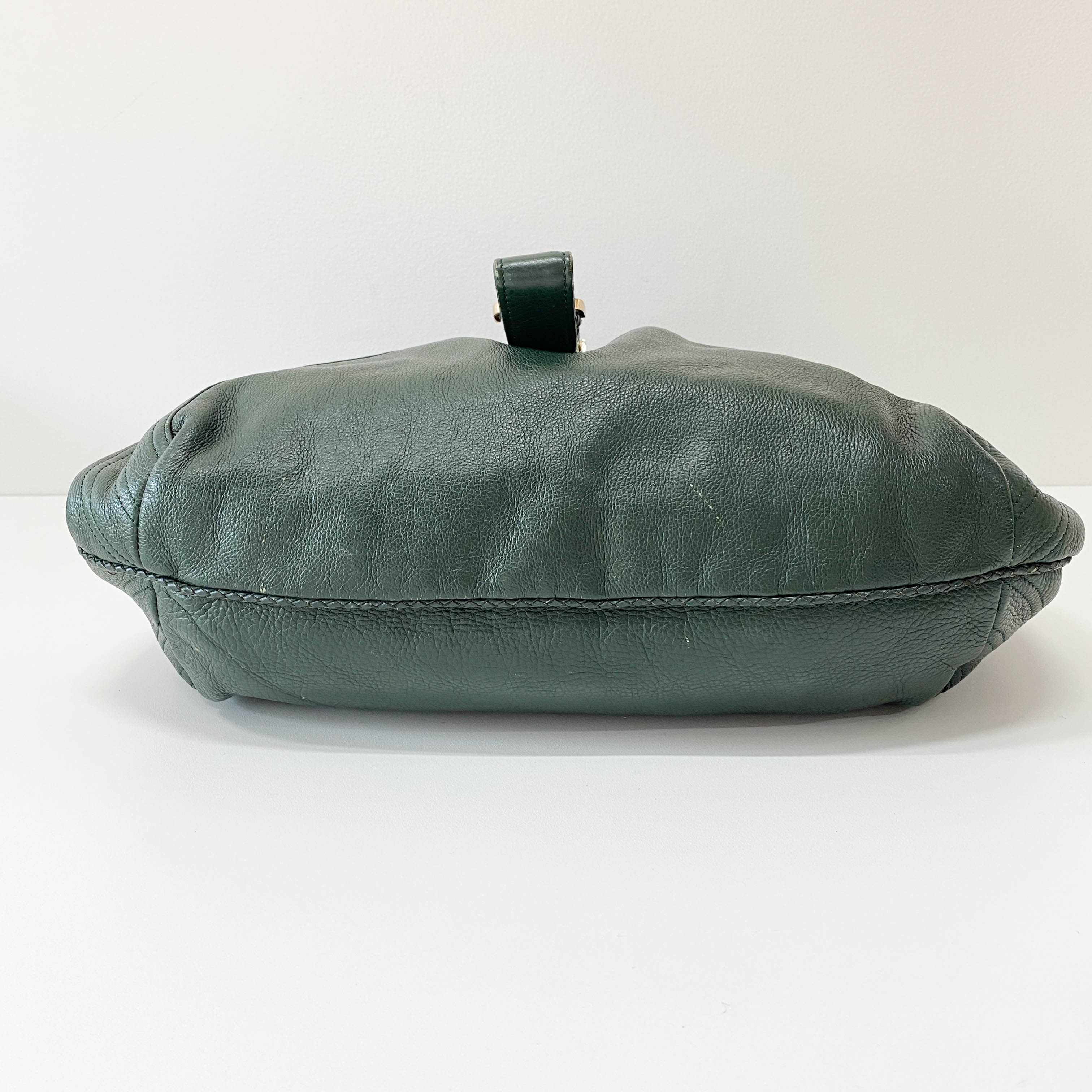 Spy Green Leather Shoulder Bag