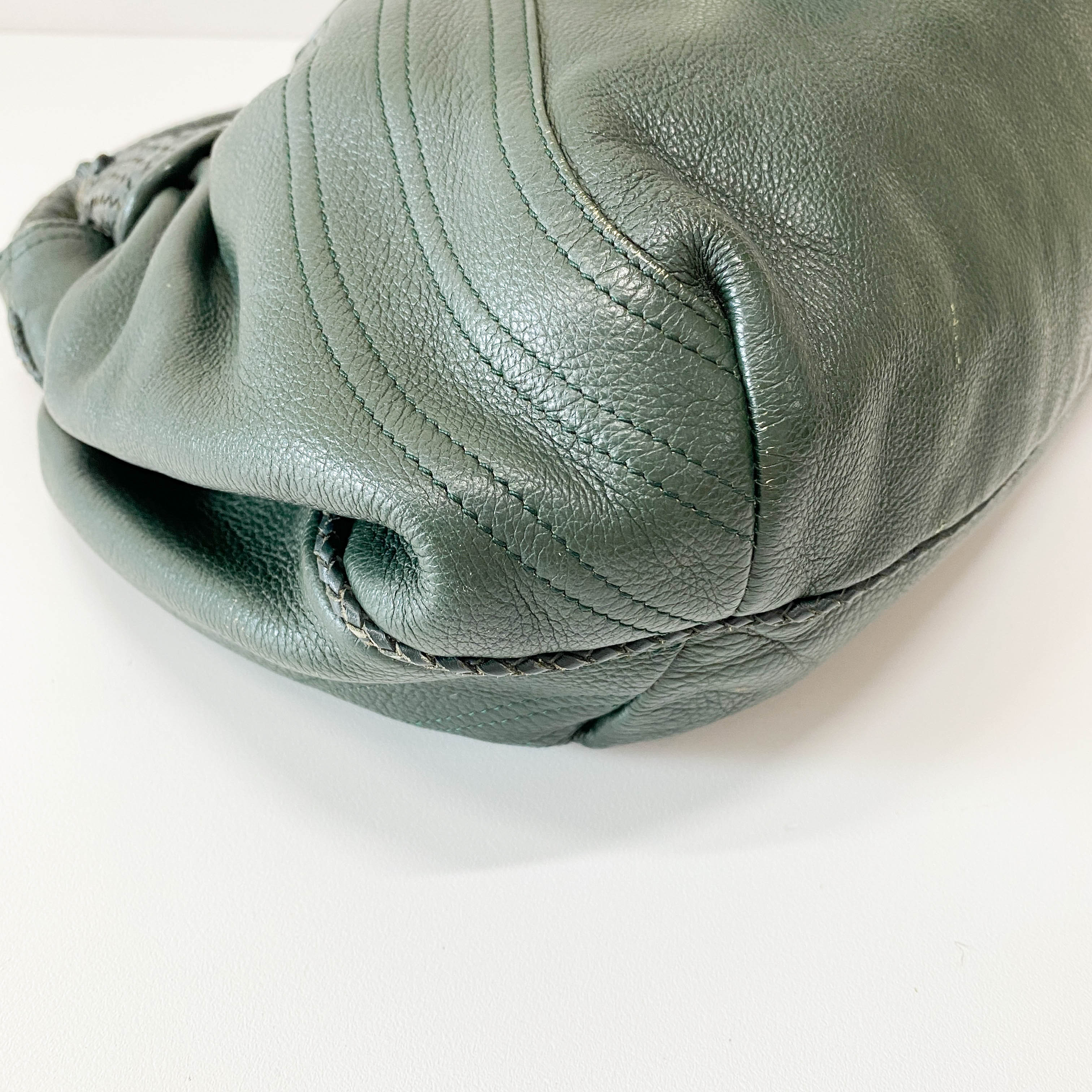 Spy Green Leather Shoulder Bag