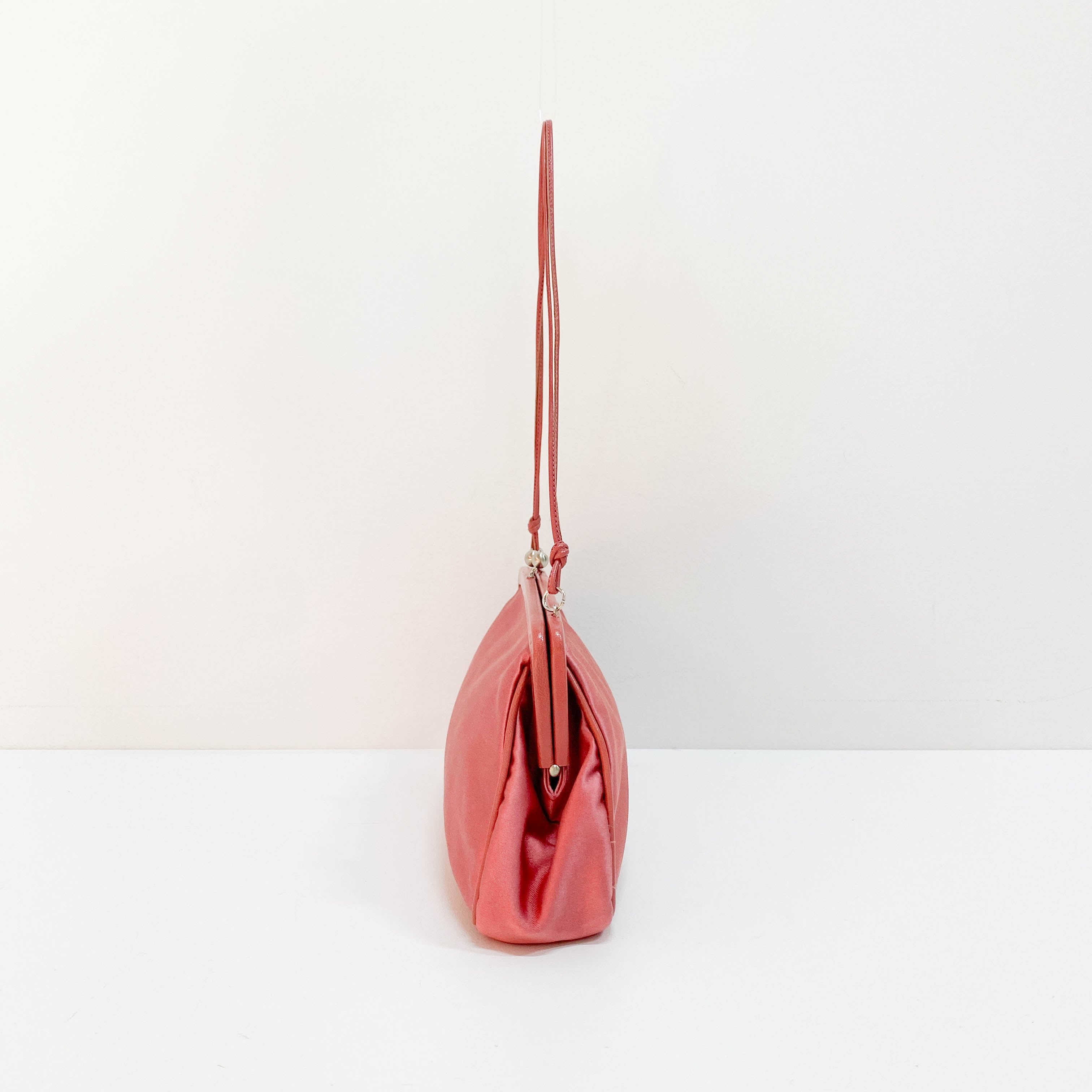 Pink Satin Shoulder Bag