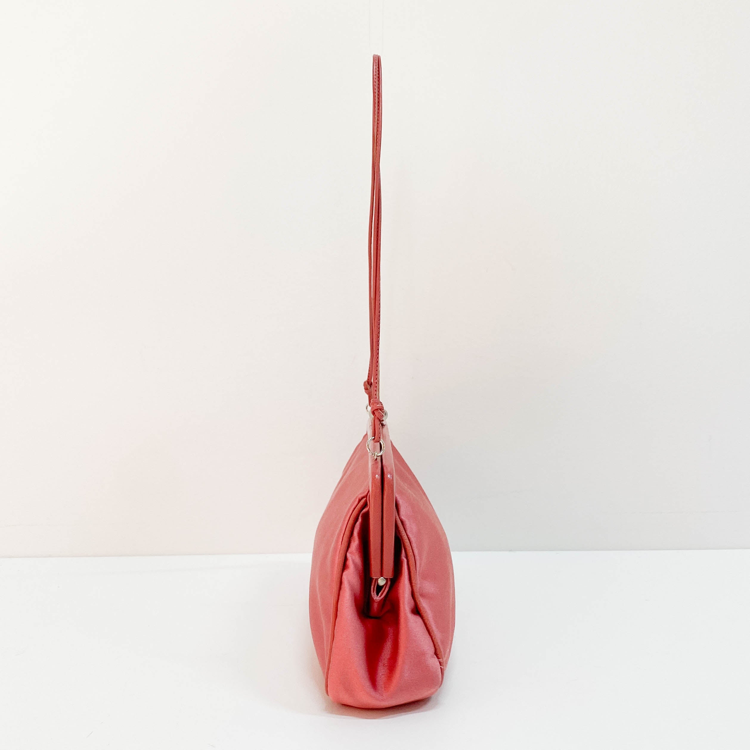 Pink Satin Shoulder Bag