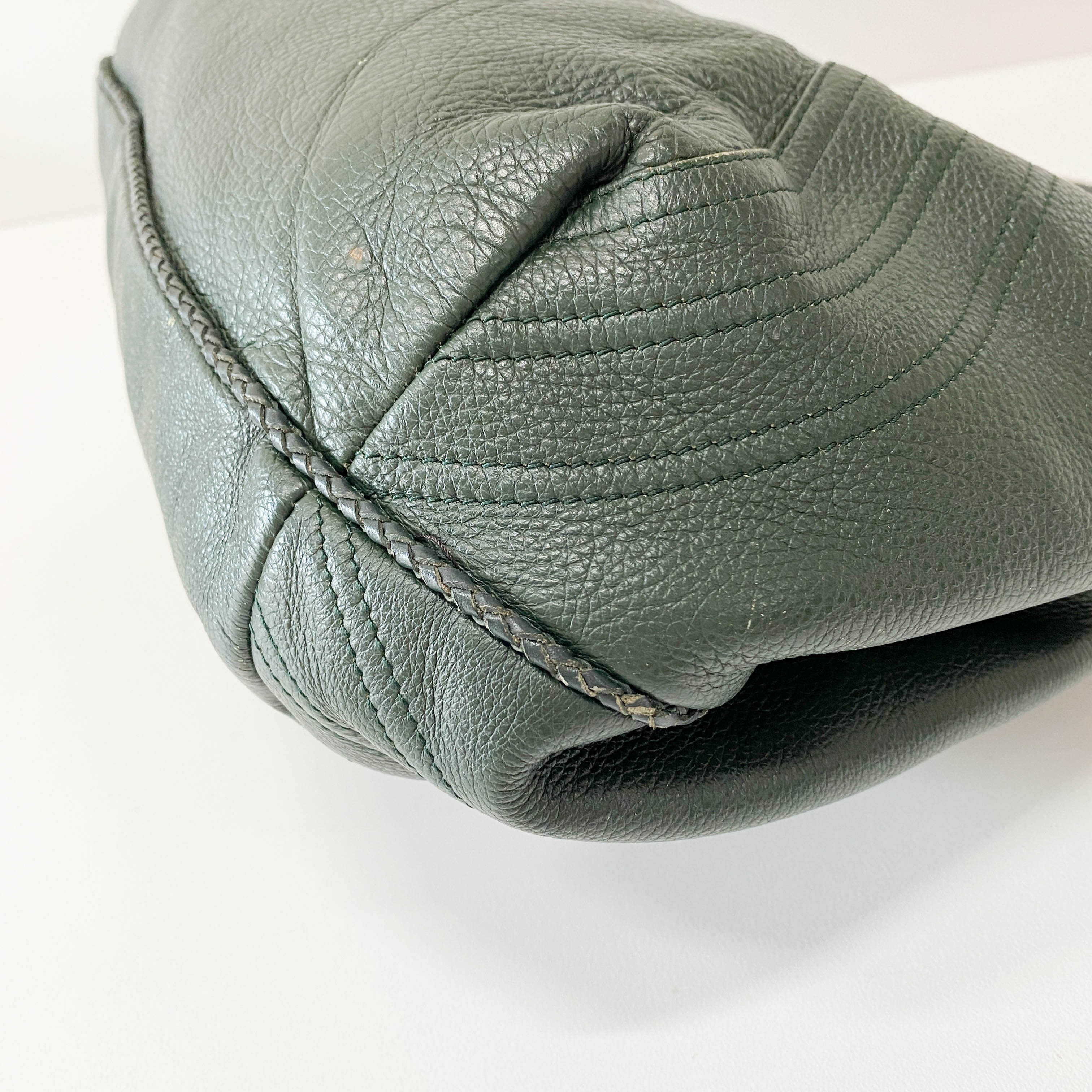 Spy Green Leather Shoulder Bag