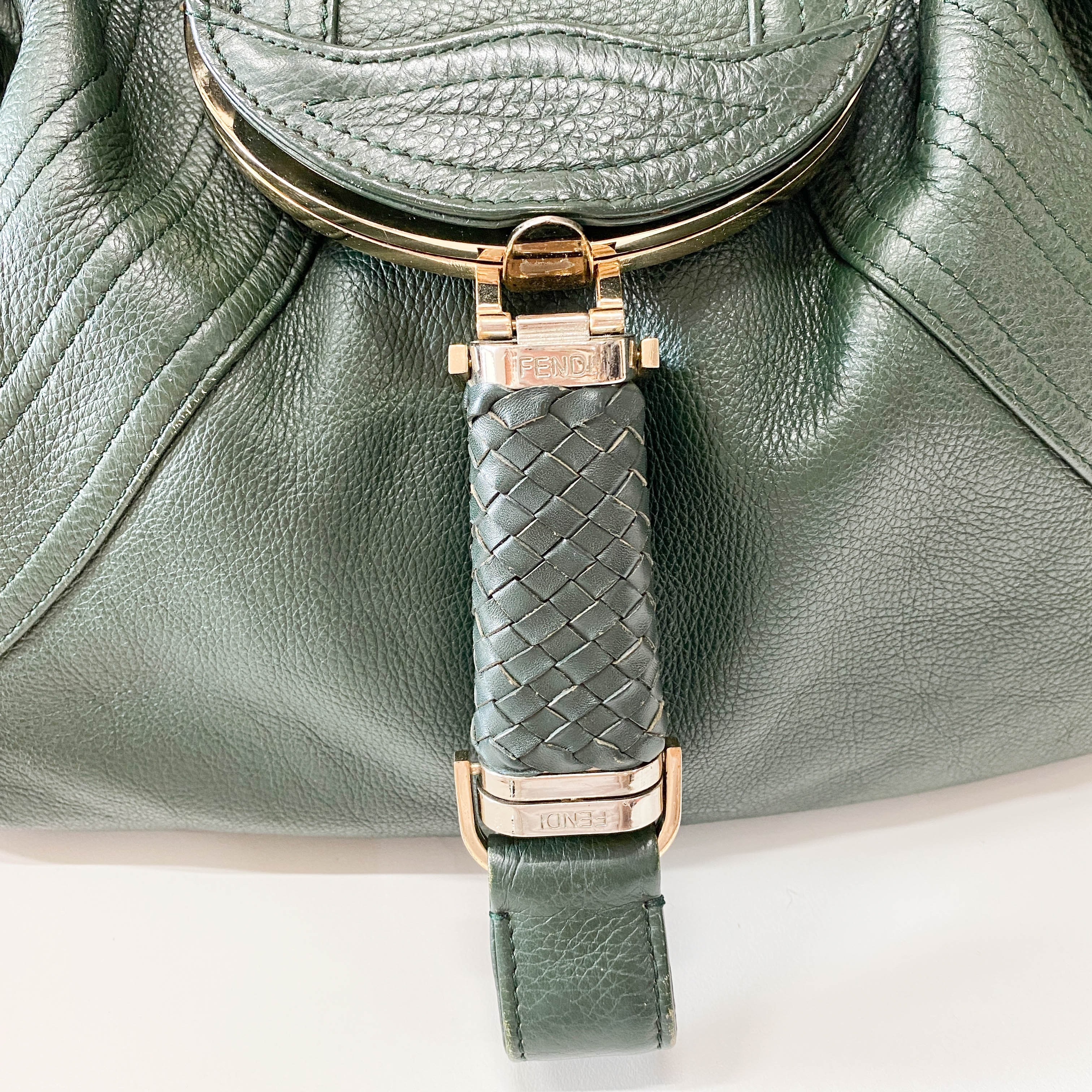 Spy Green Leather Shoulder Bag