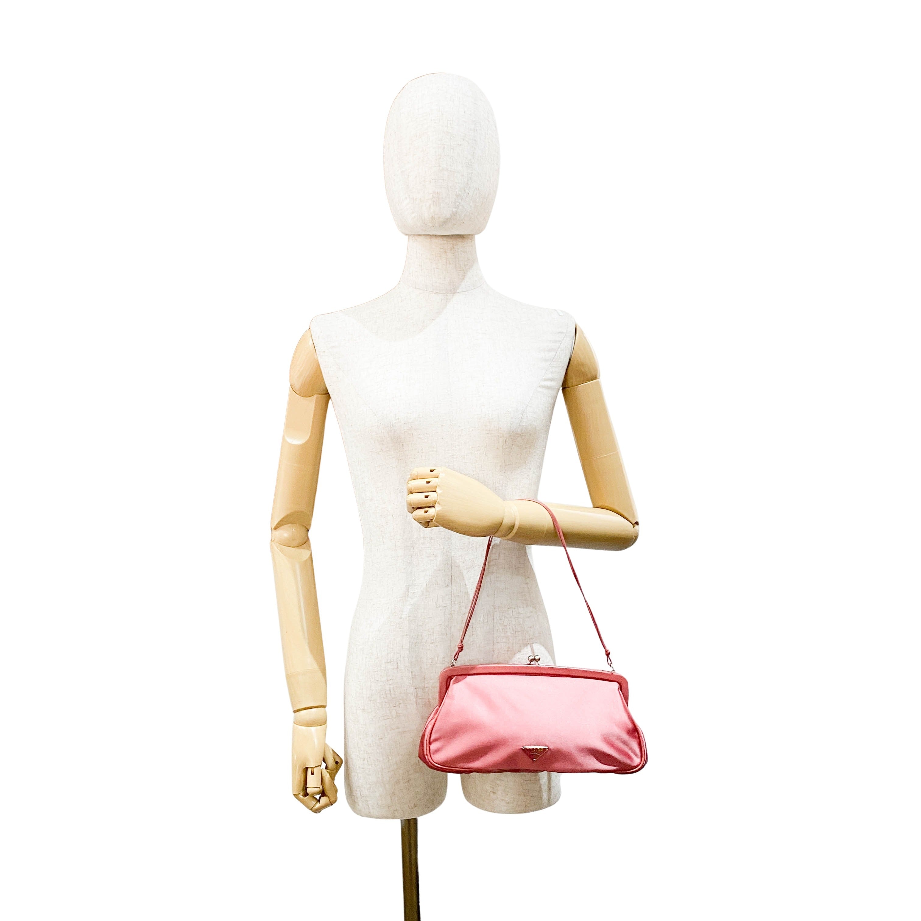 Pink Satin Shoulder Bag