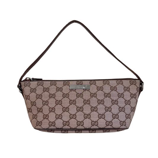 Brown GG Canvas Hobo Pochette Bag