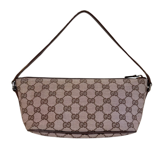 Brown GG Canvas Hobo Pochette Bag