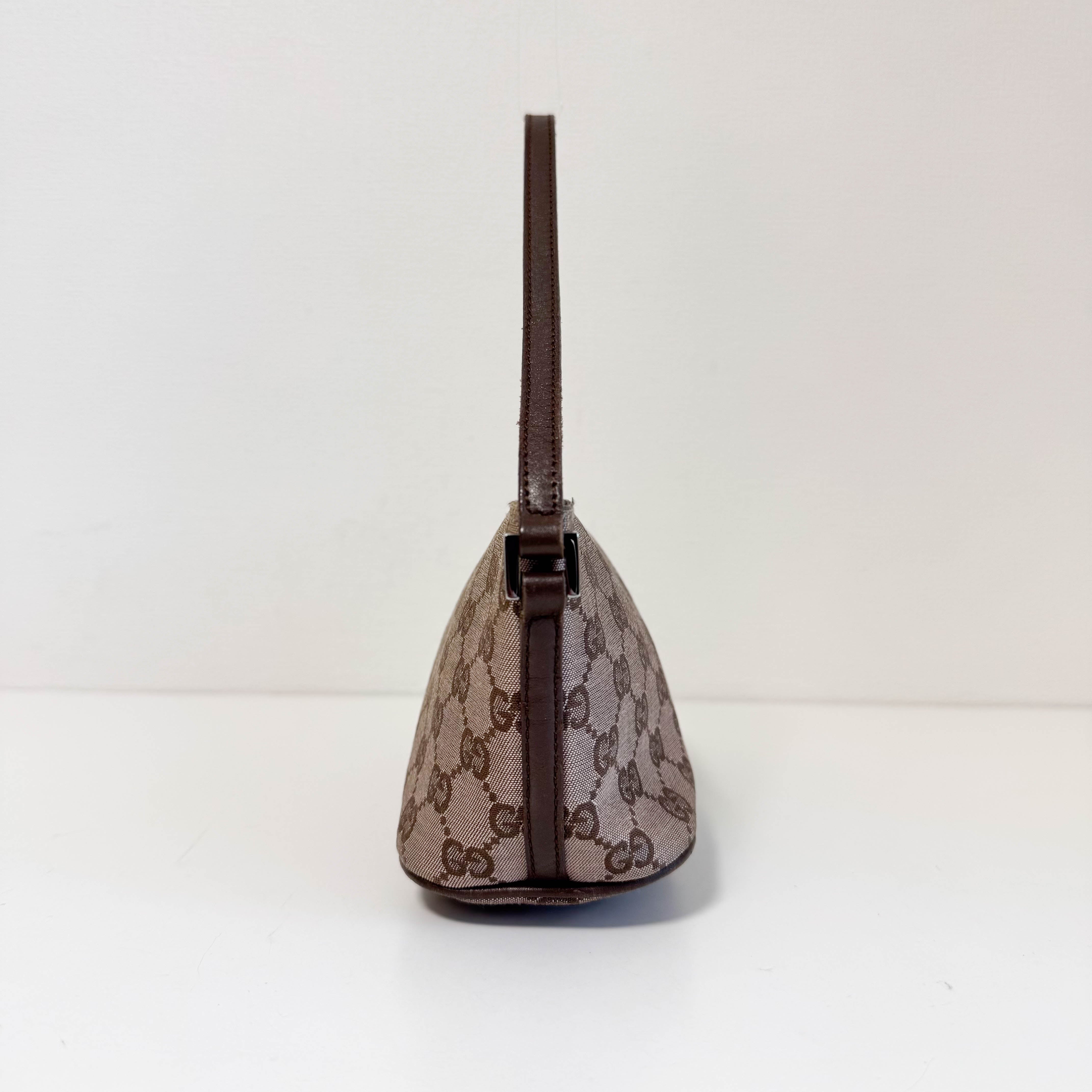 Brown GG Canvas Hobo Pochette Bag