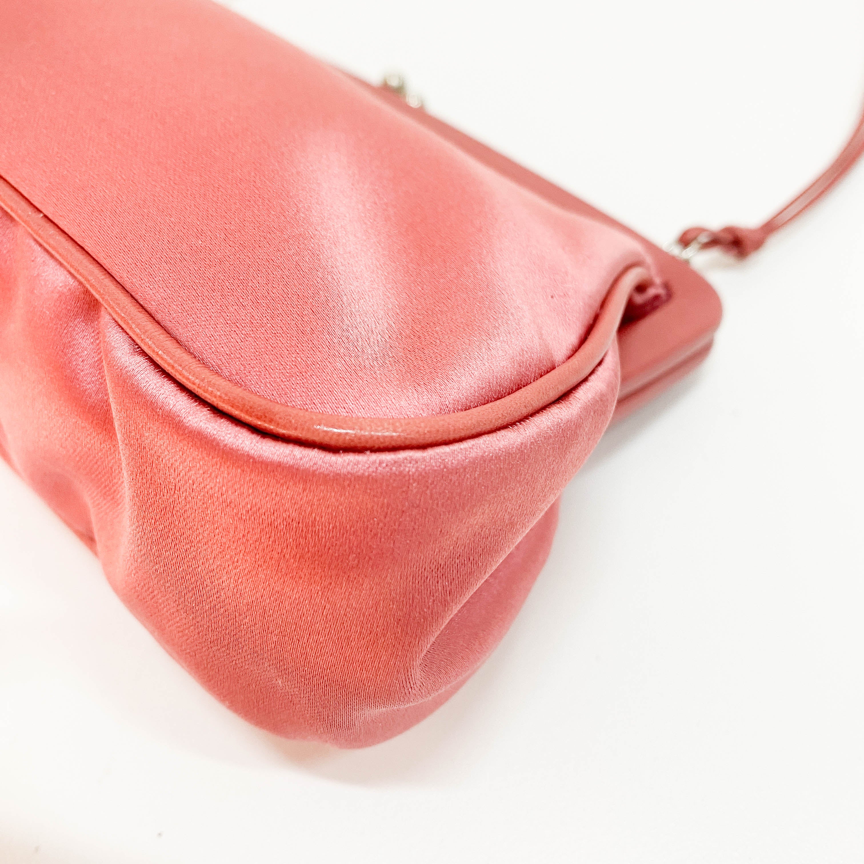 Pink Satin Shoulder Bag