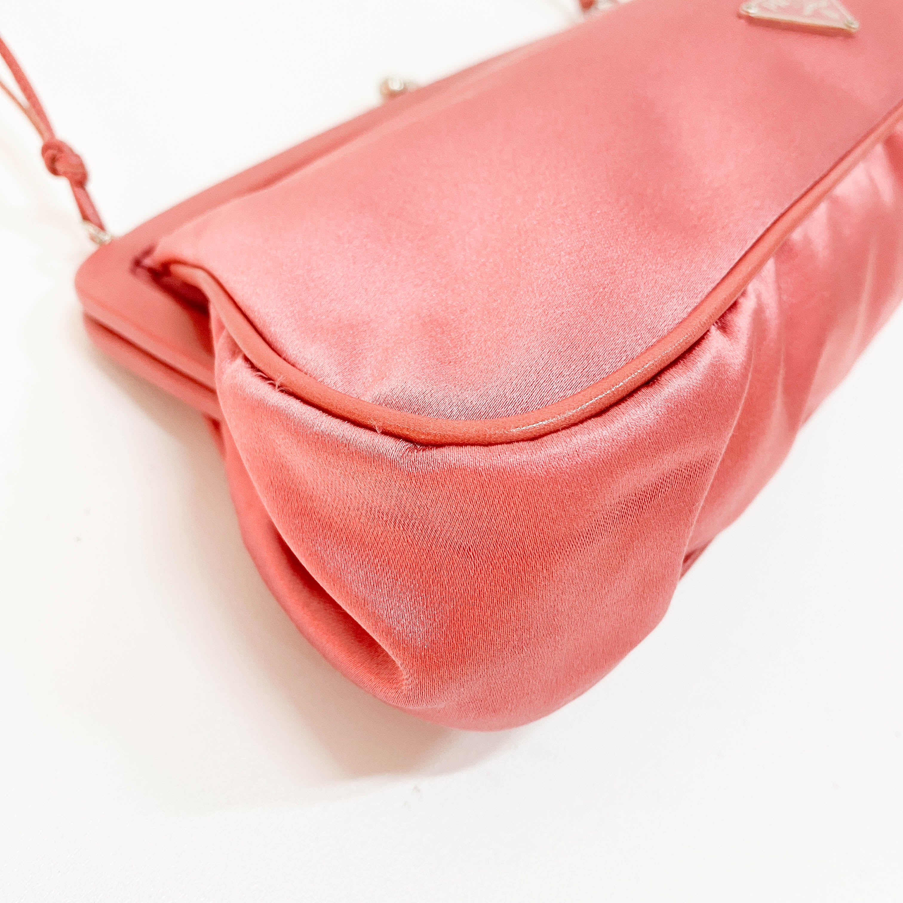 Pink Satin Shoulder Bag
