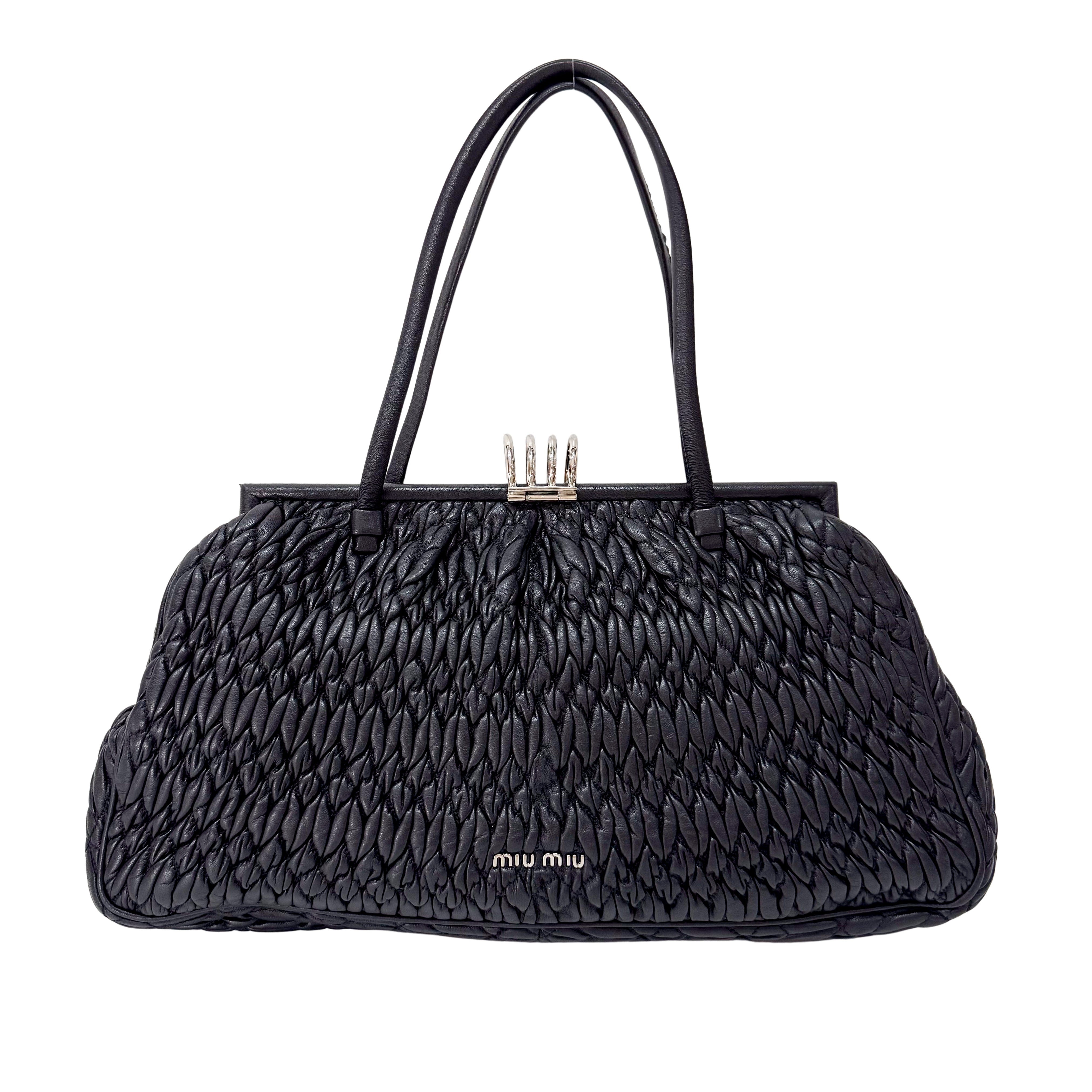 Matelasse Black Leather Bag