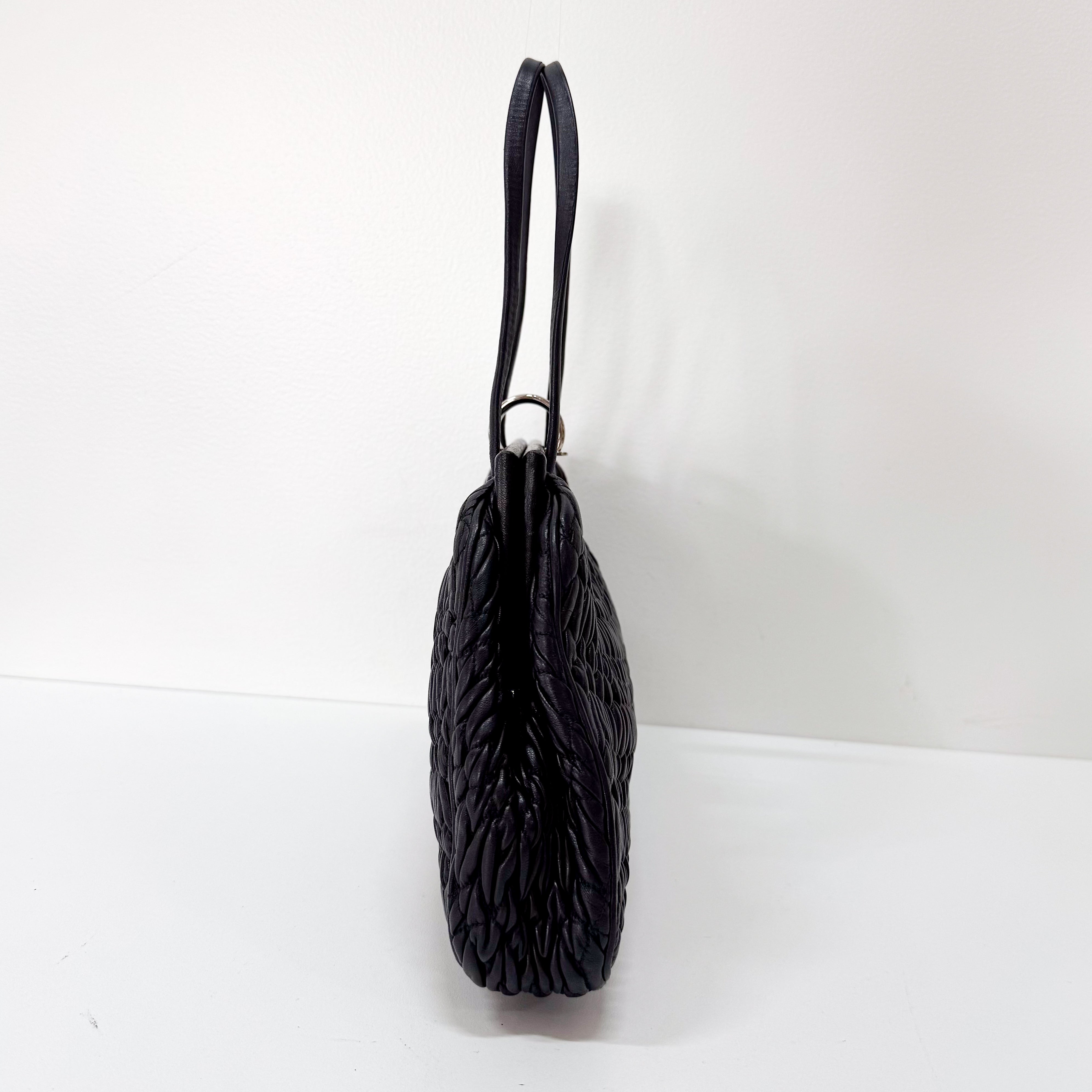 Matelasse Black Leather Bag