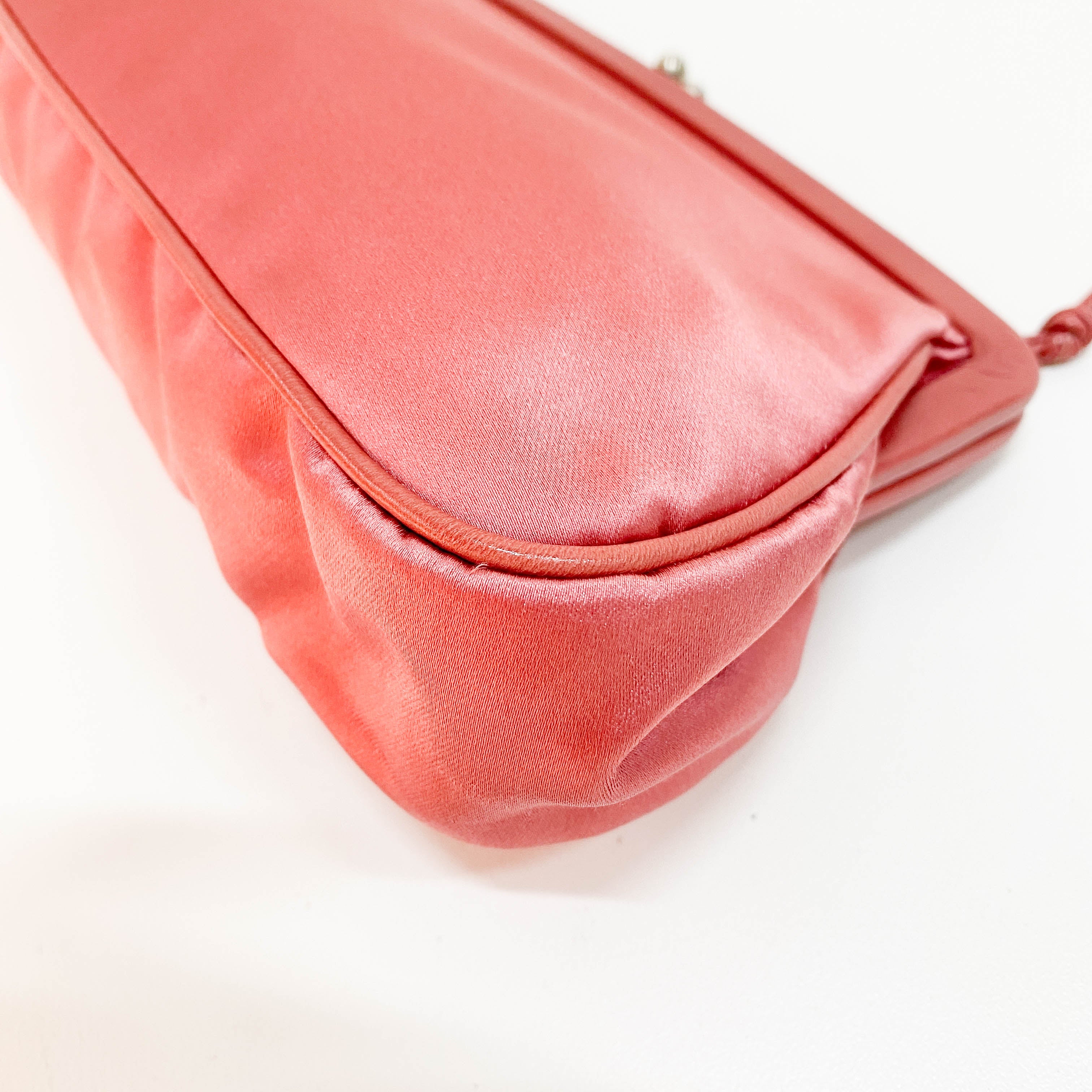 Pink Satin Shoulder Bag
