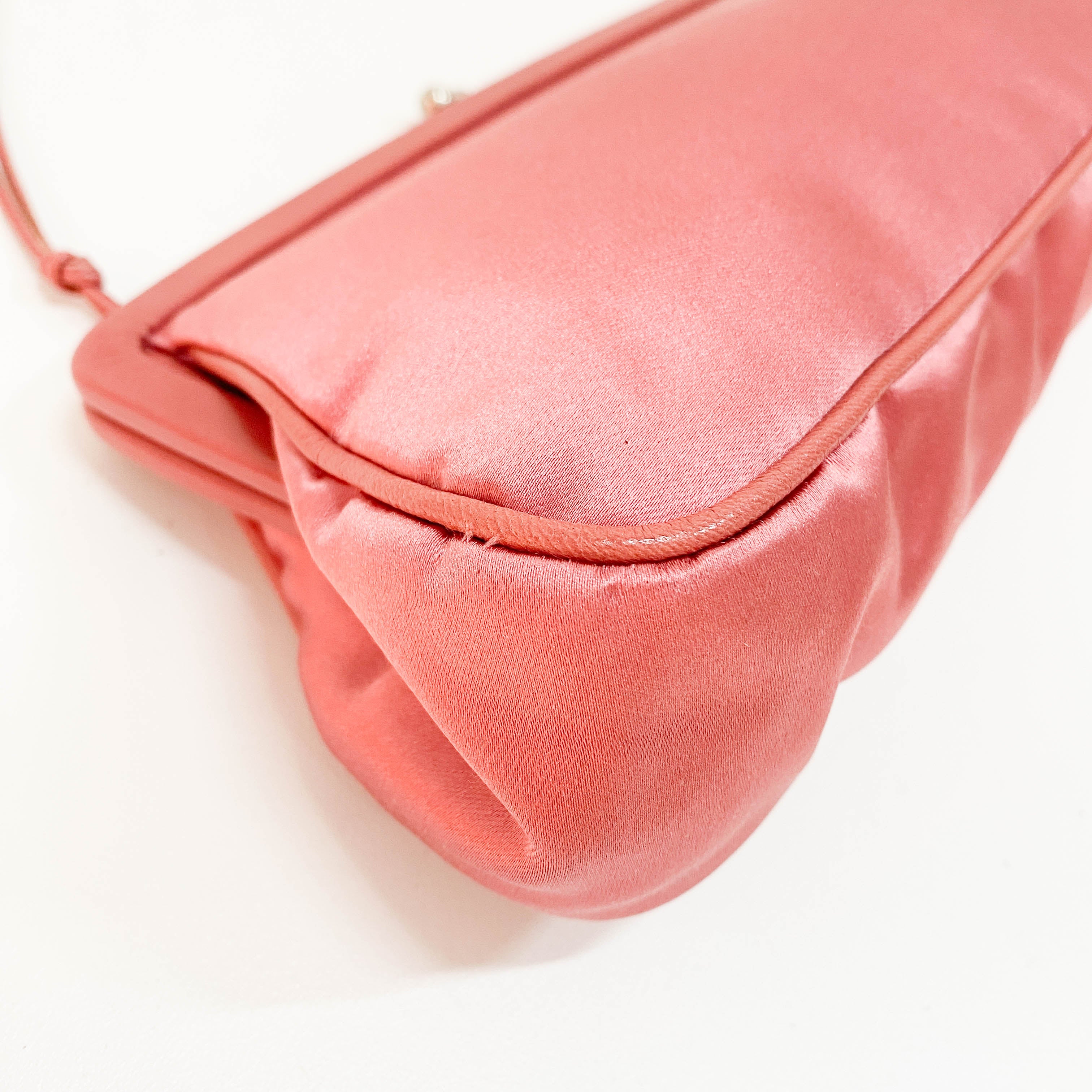 Pink Satin Shoulder Bag