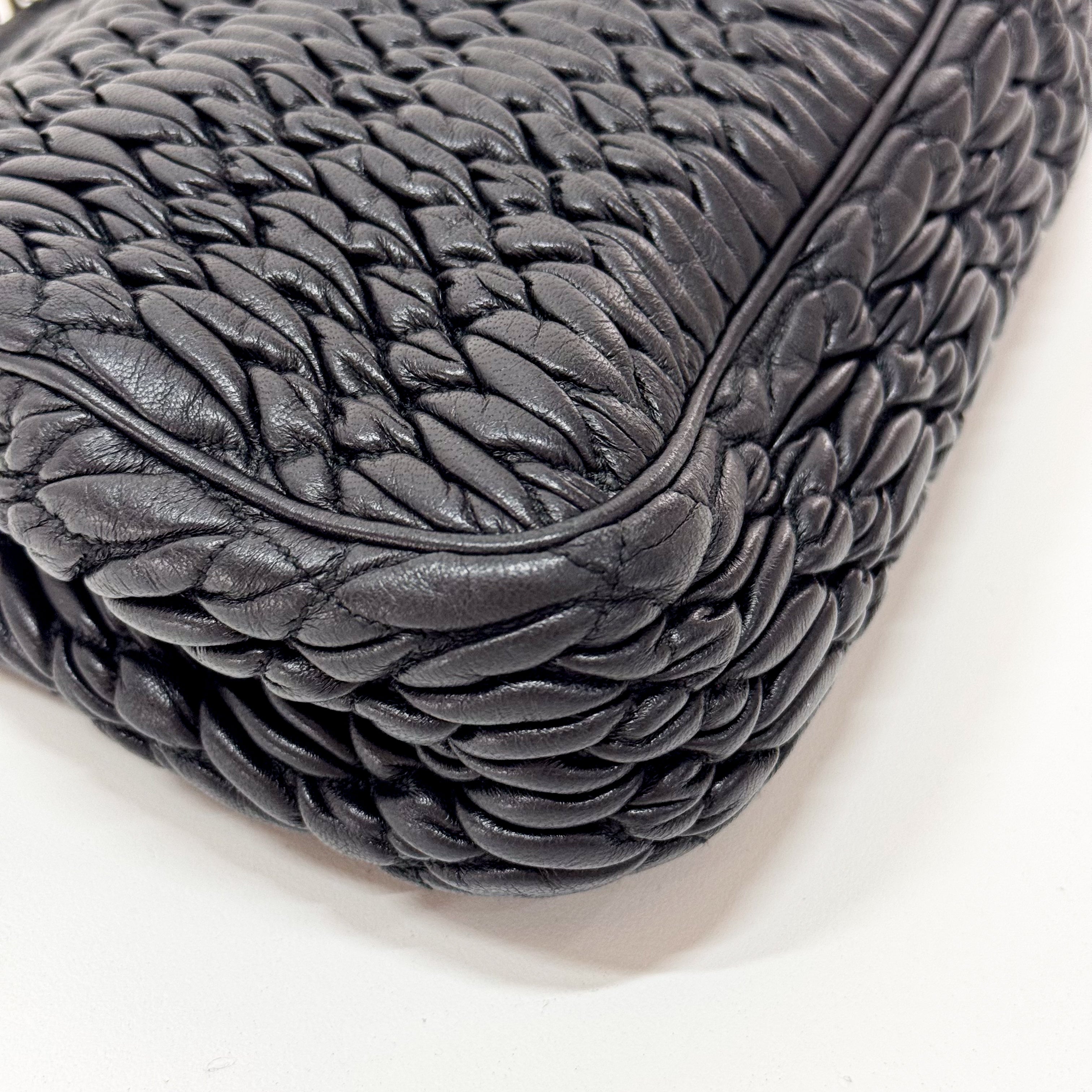 Matelasse Black Leather Bag