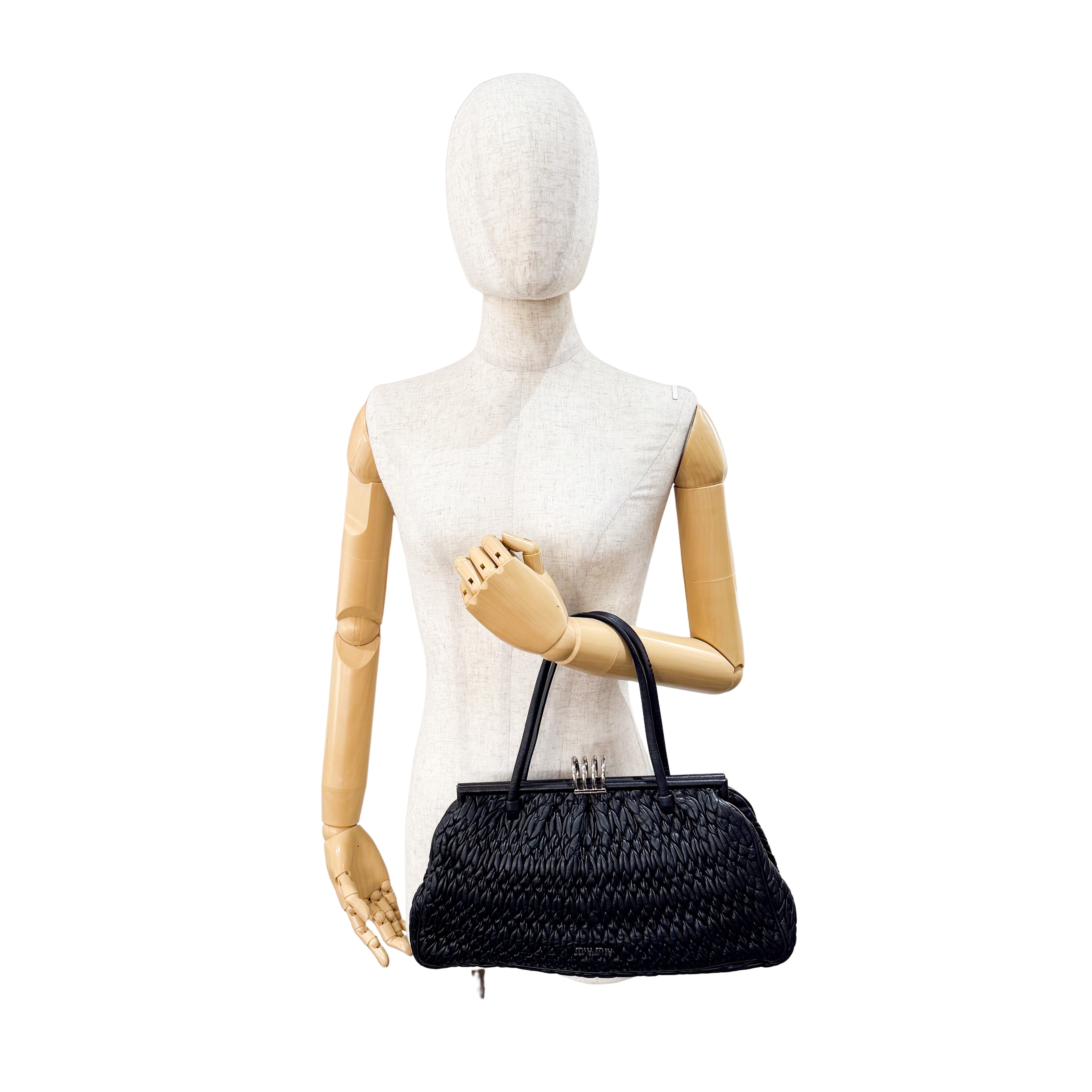 Matelasse Black Leather Bag