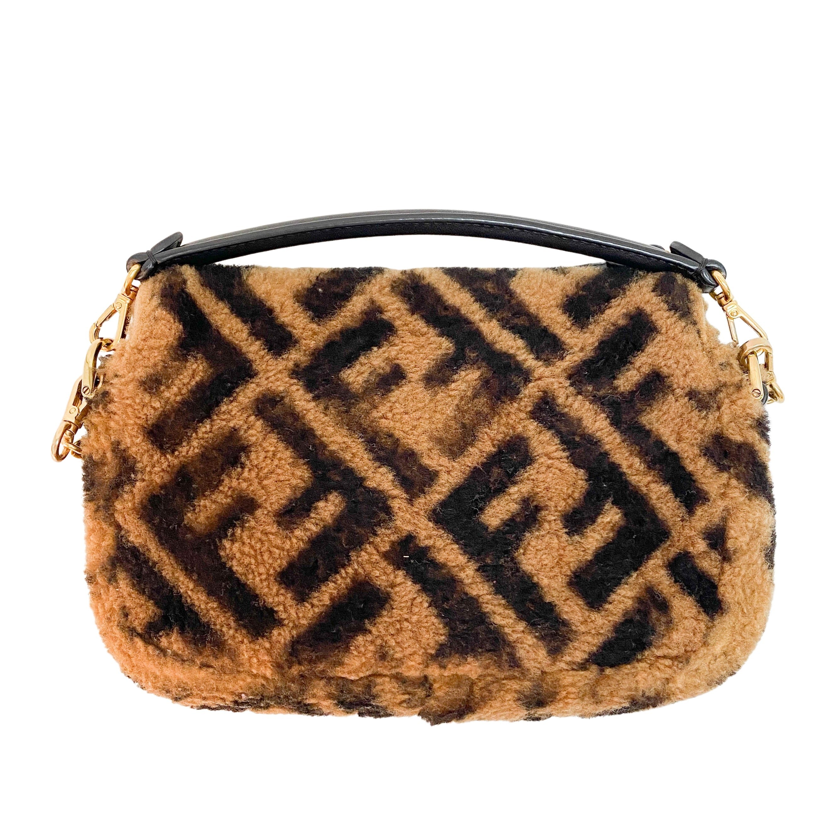 Zucca Baguette Mini Brown Wool Two Way Bag