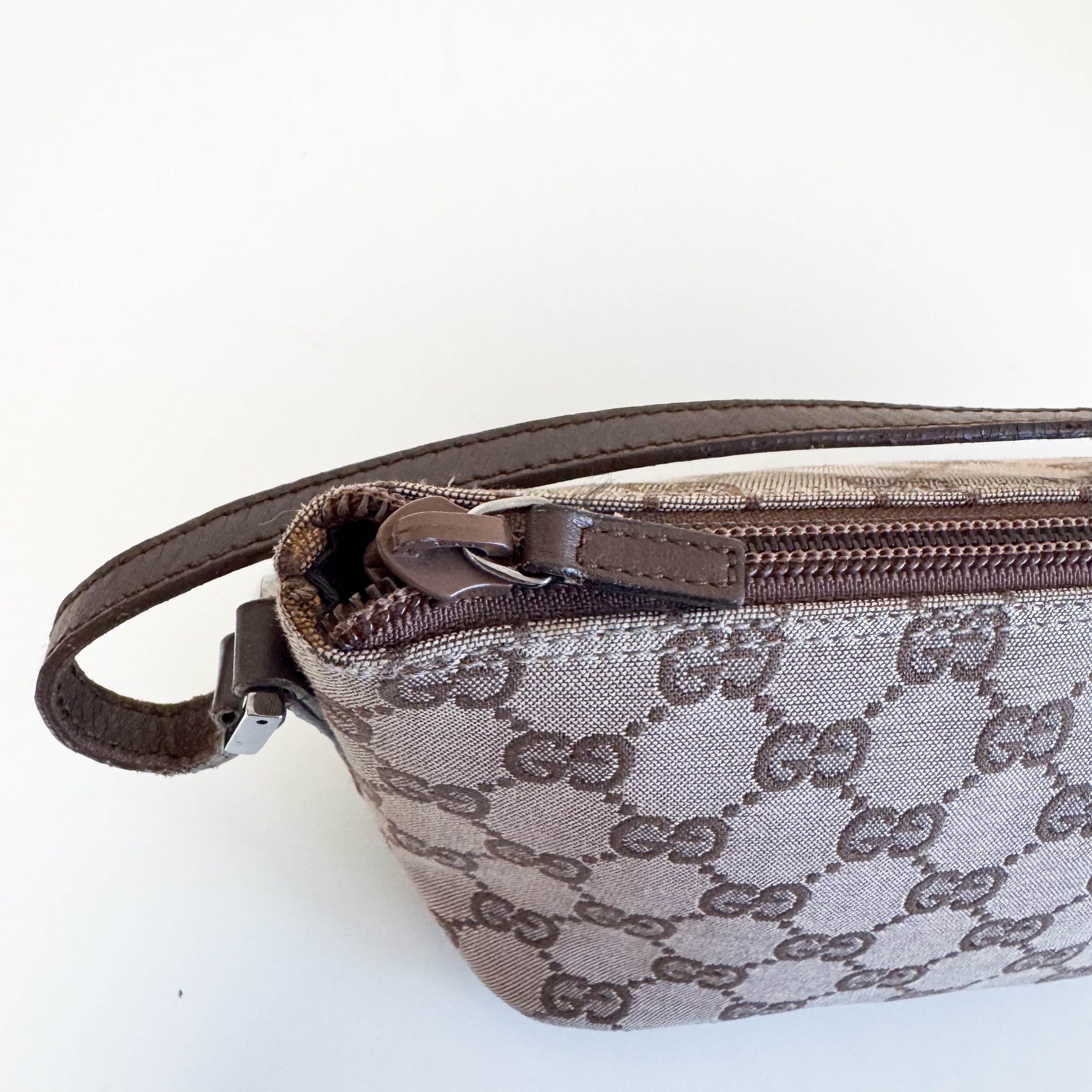 Brown GG Canvas Hobo Pochette Bag