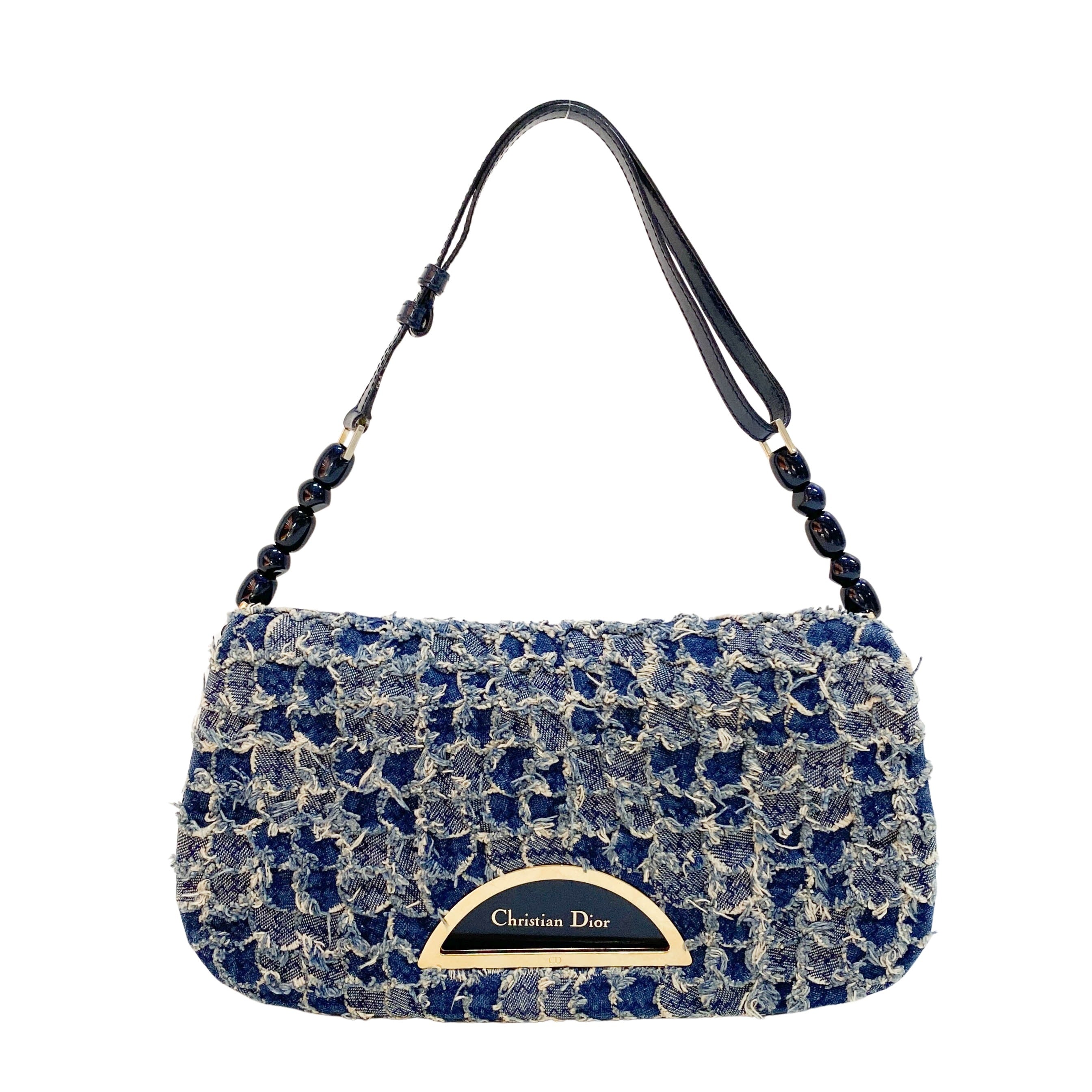Malice Pearl Blue Denim Shoulder Bag