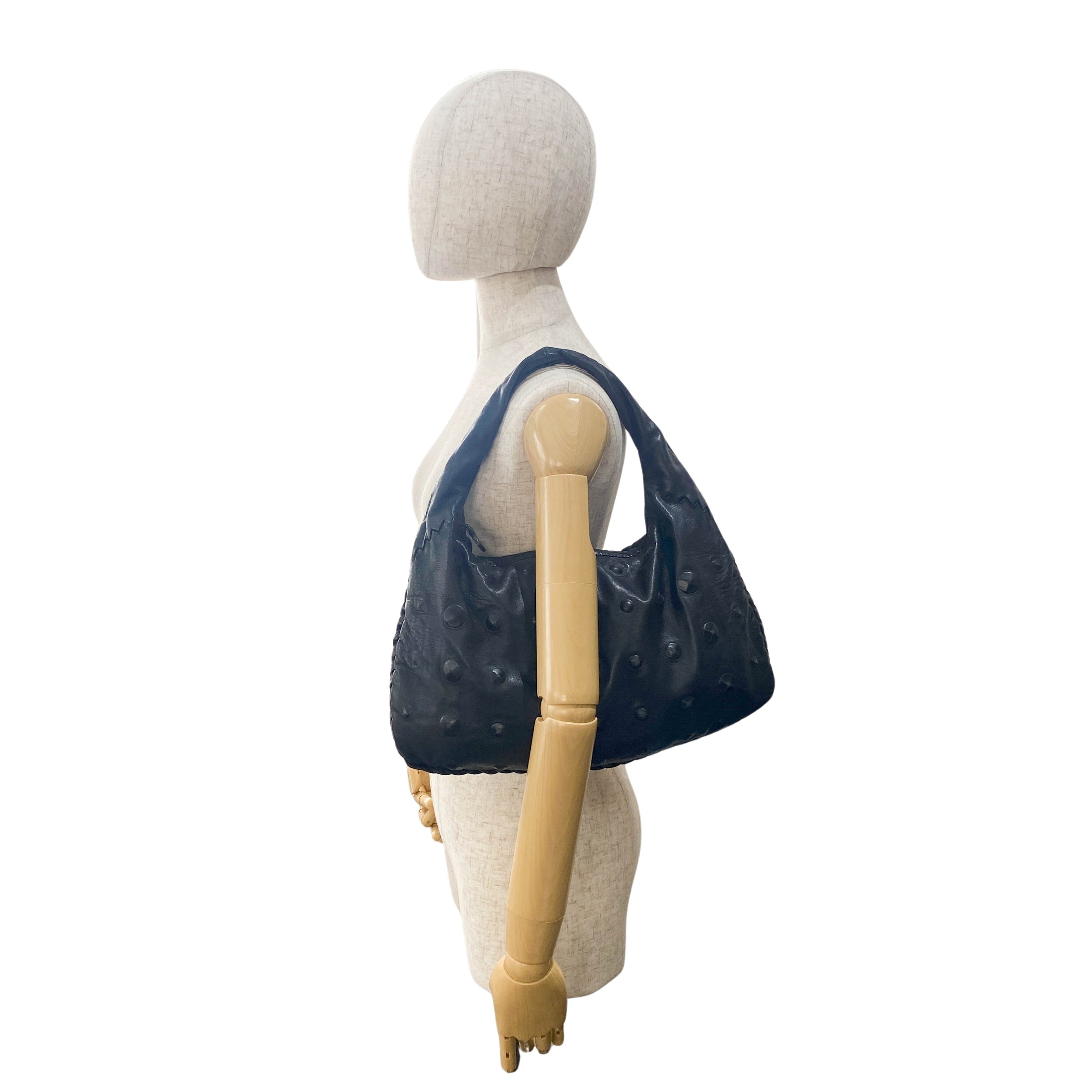 Hobo Studded Leather Shoulder Bag