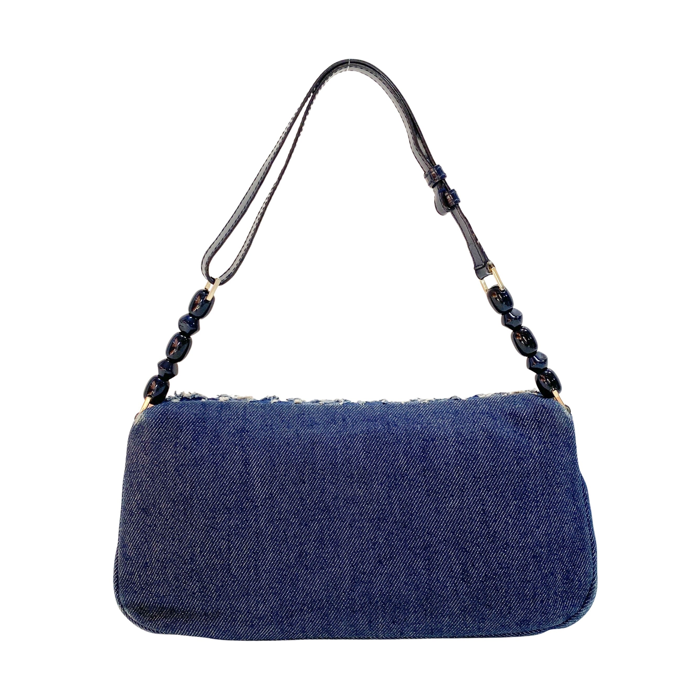 Malice Pearl Blue Denim Shoulder Bag