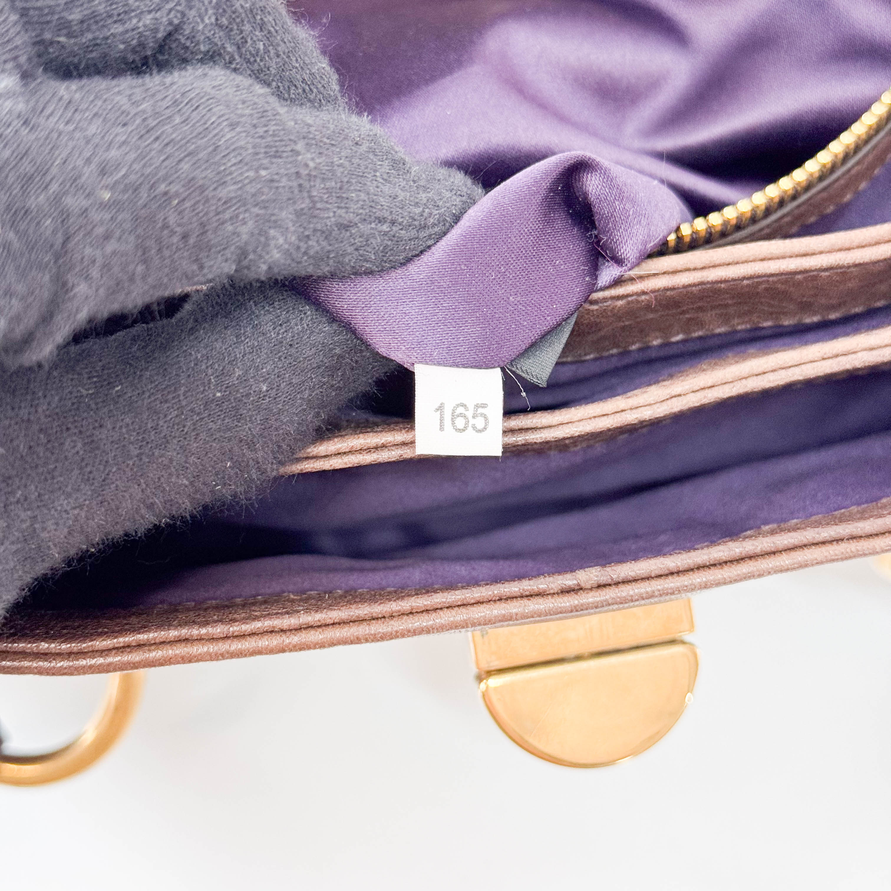 Brown Leather with Metal Studs Apliccation Bag