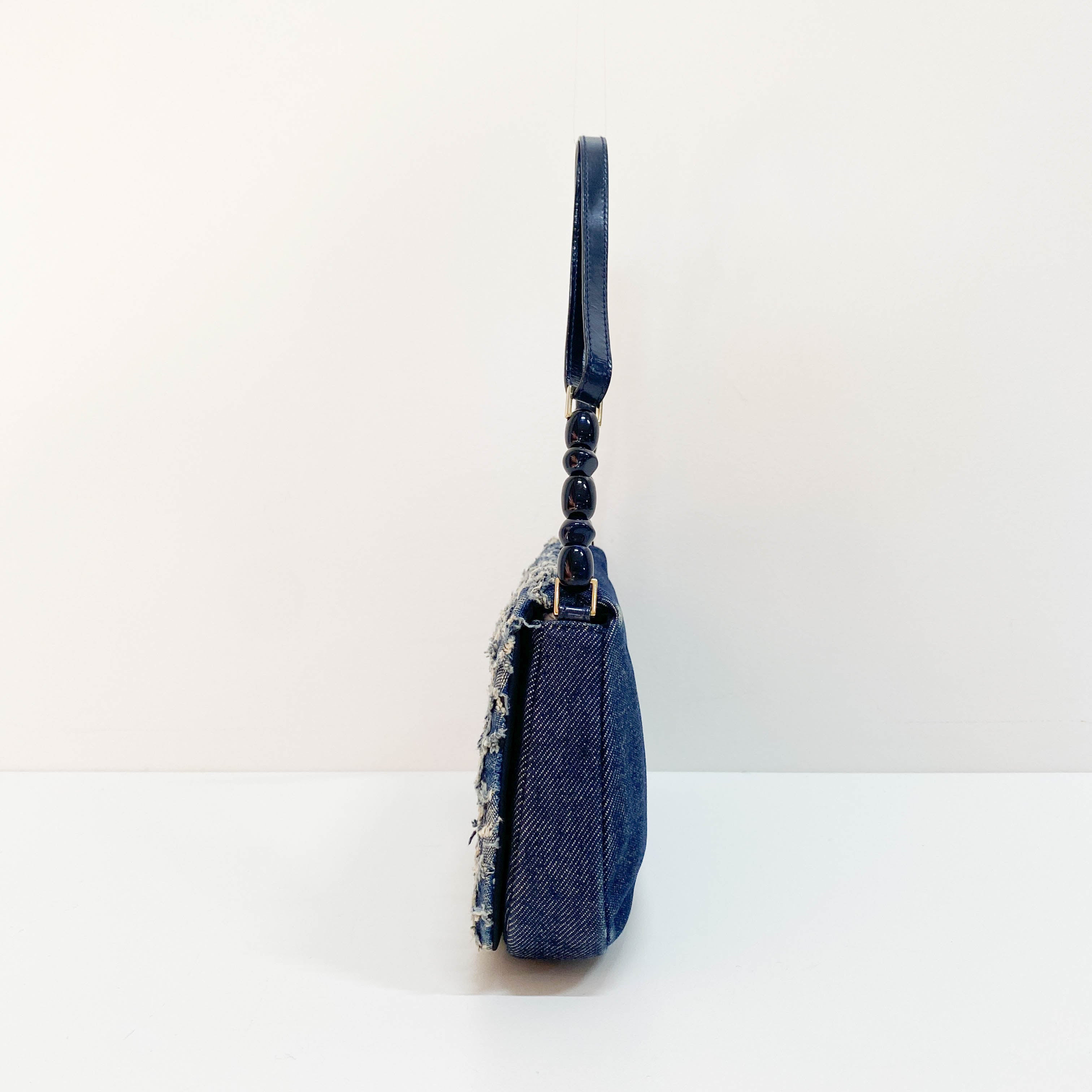 Malice Pearl Blue Denim Shoulder Bag