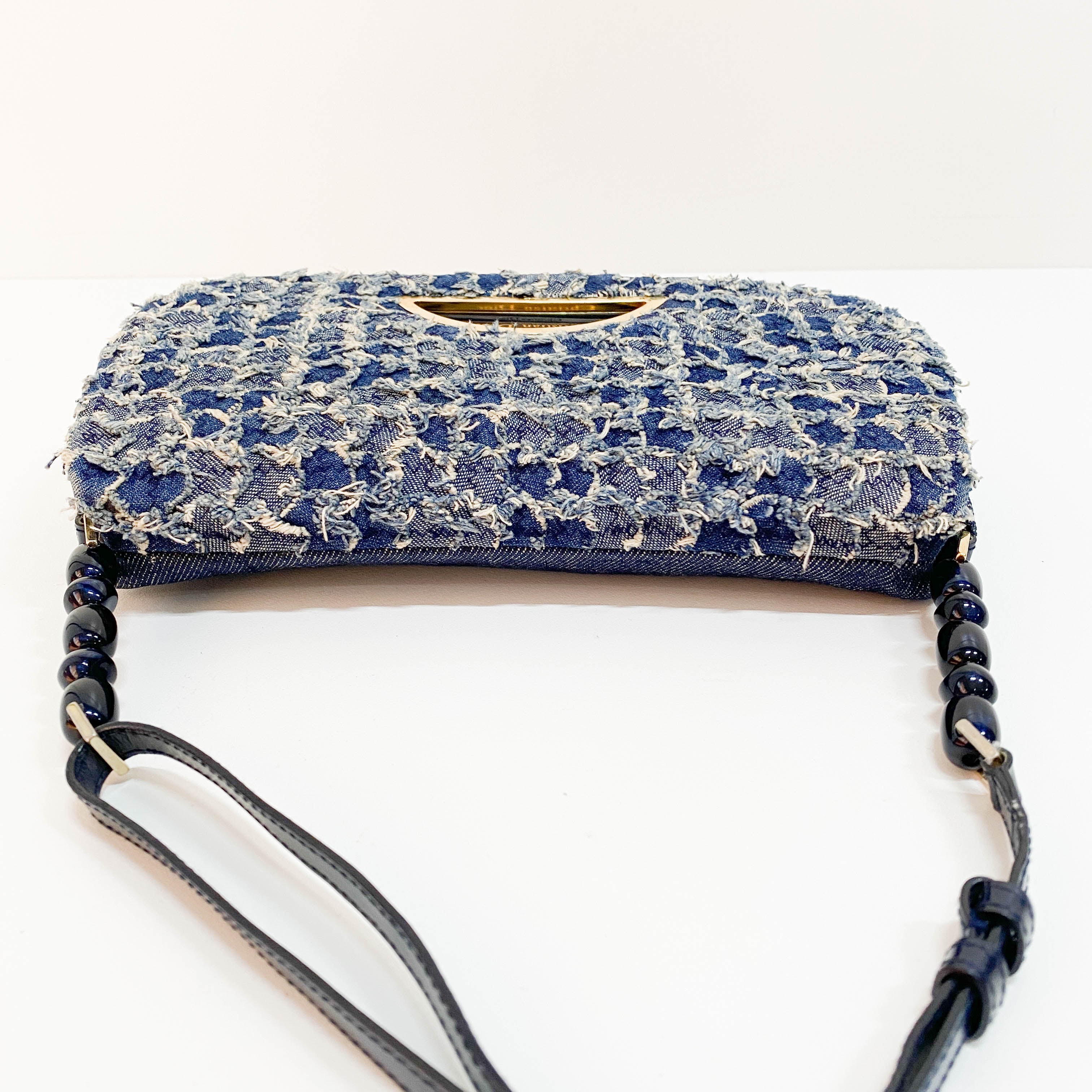 Malice Pearl Blue Denim Shoulder Bag