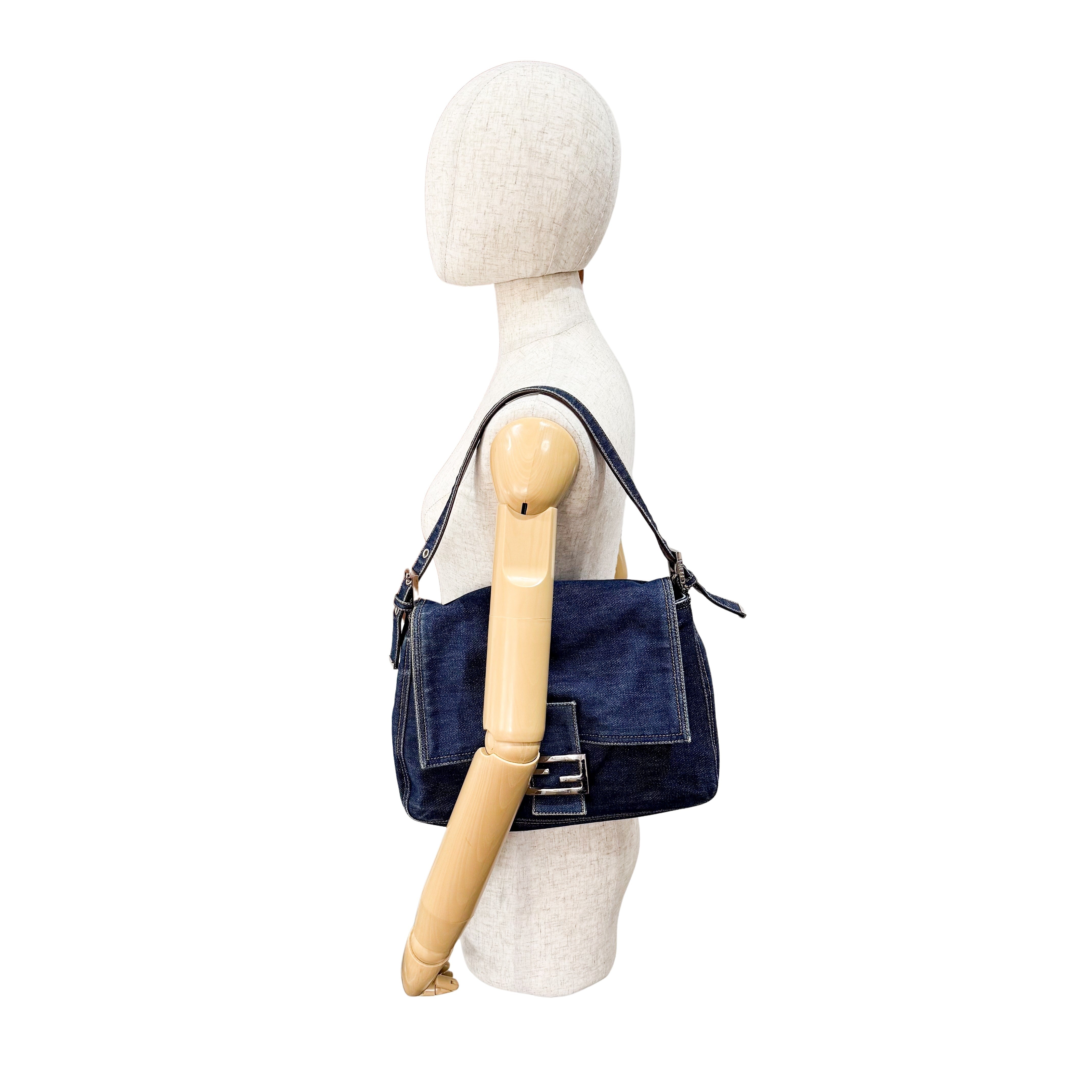 Mamma Baguette Denim Shoulder Bag