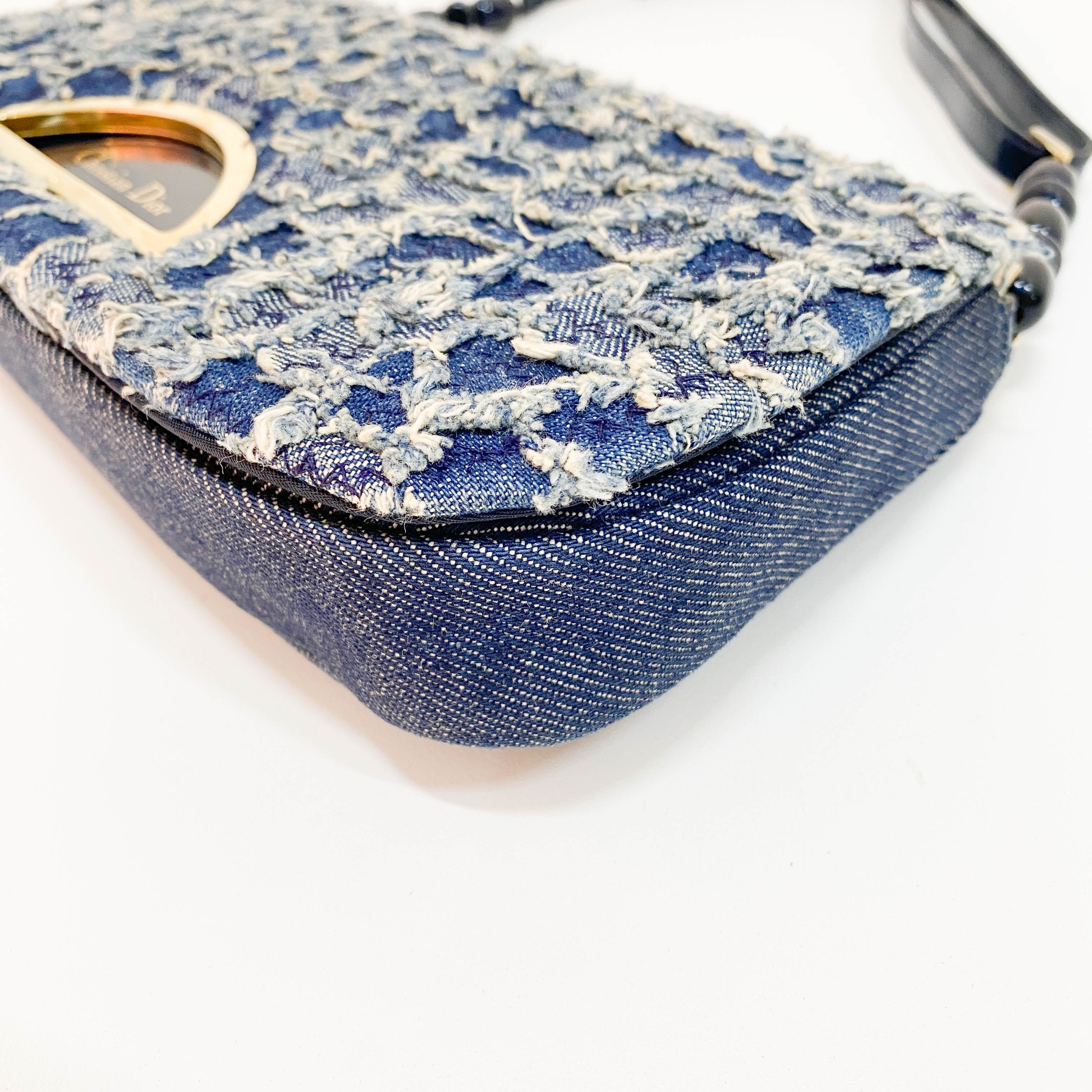 Malice Pearl Blue Denim Shoulder Bag