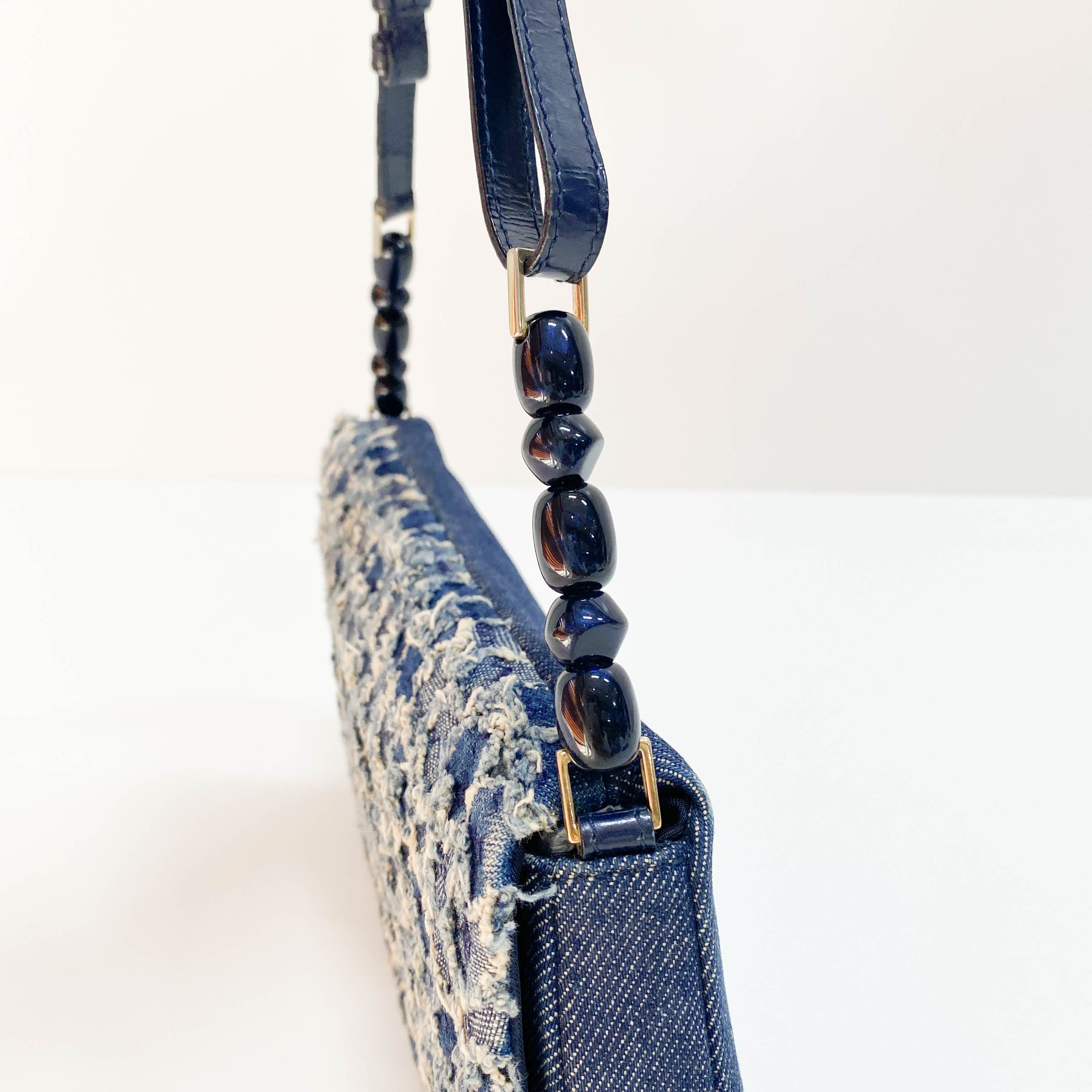 Malice Pearl Blue Denim Shoulder Bag
