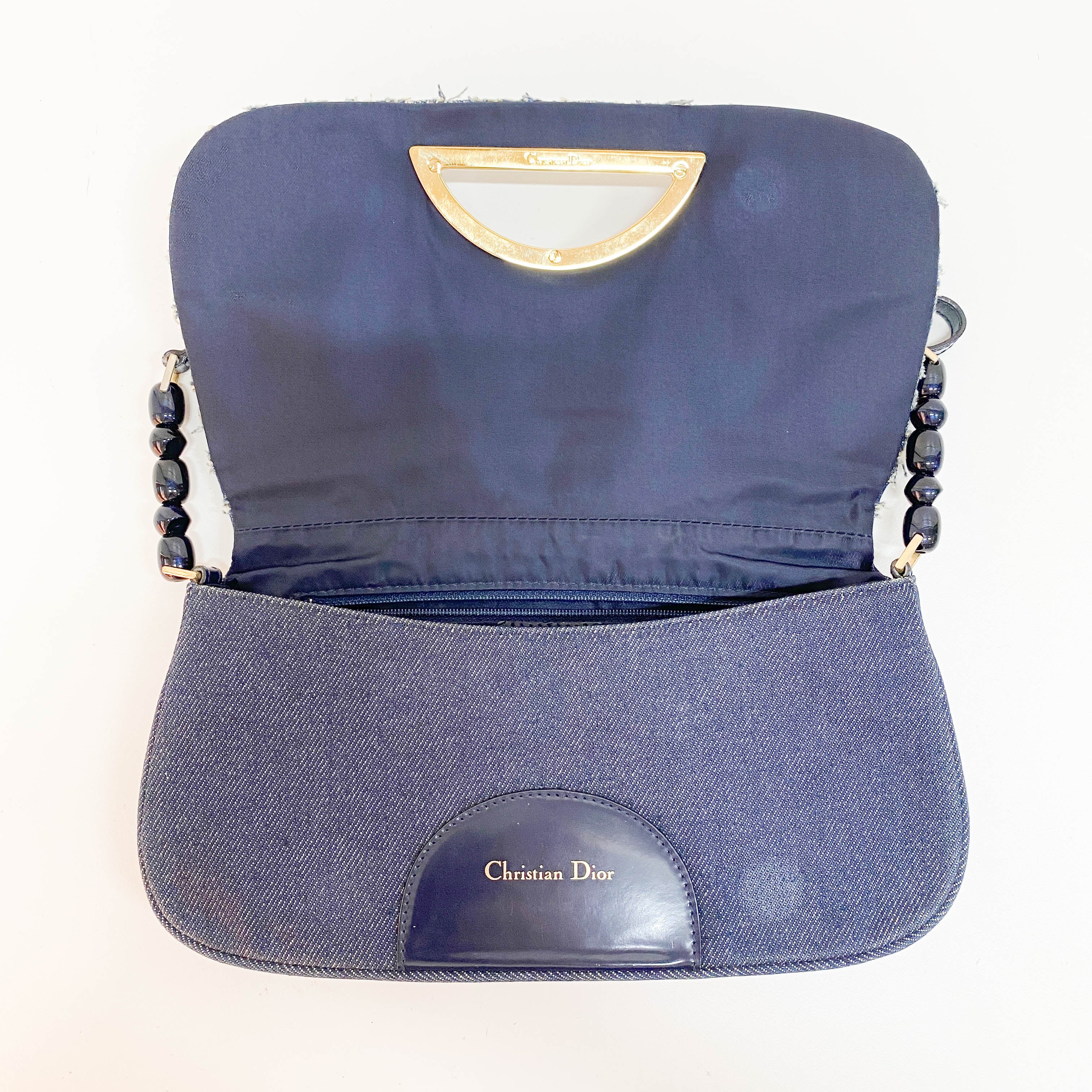 Malice Pearl Blue Denim Shoulder Bag
