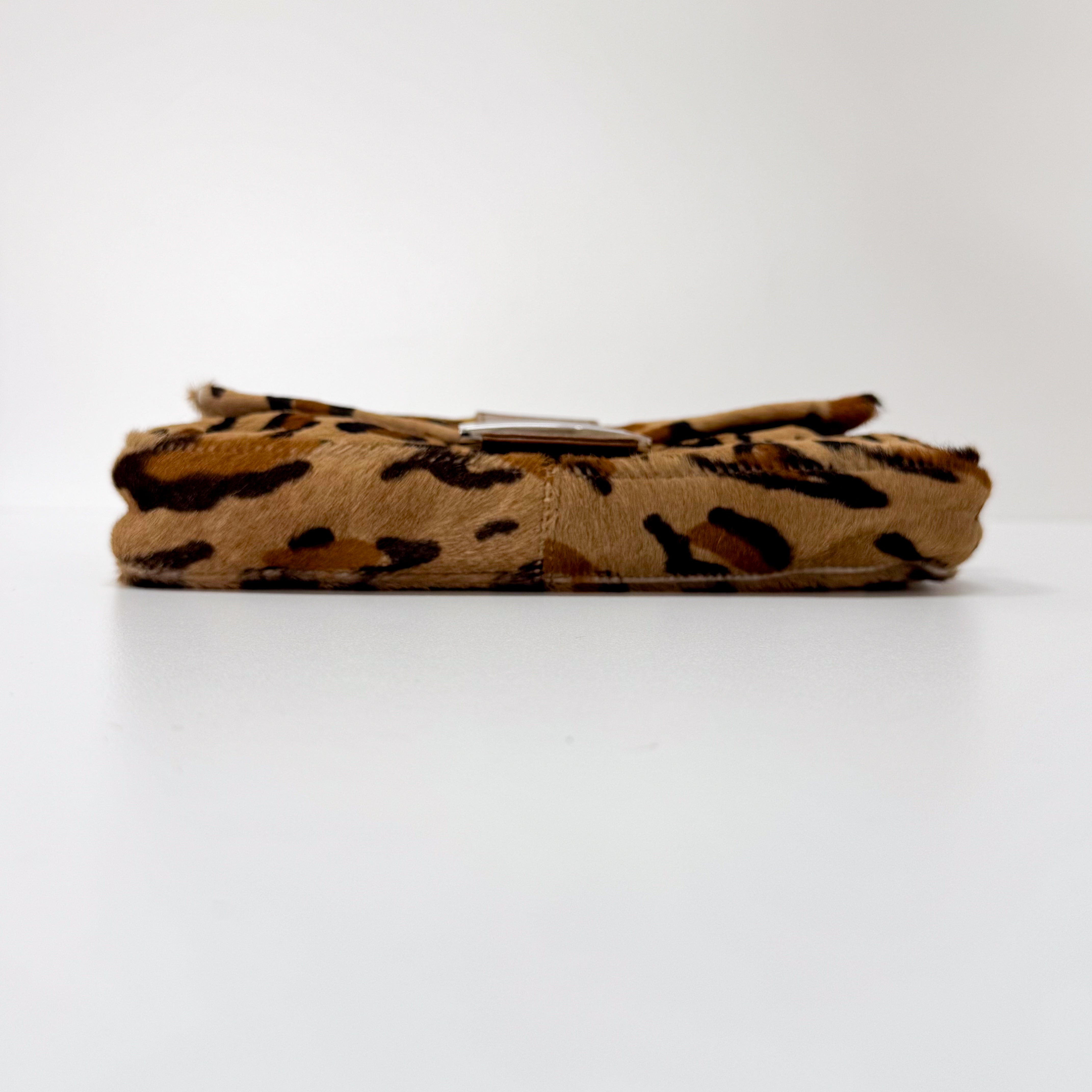 Baguette Leopard Print Pony Hair Bag